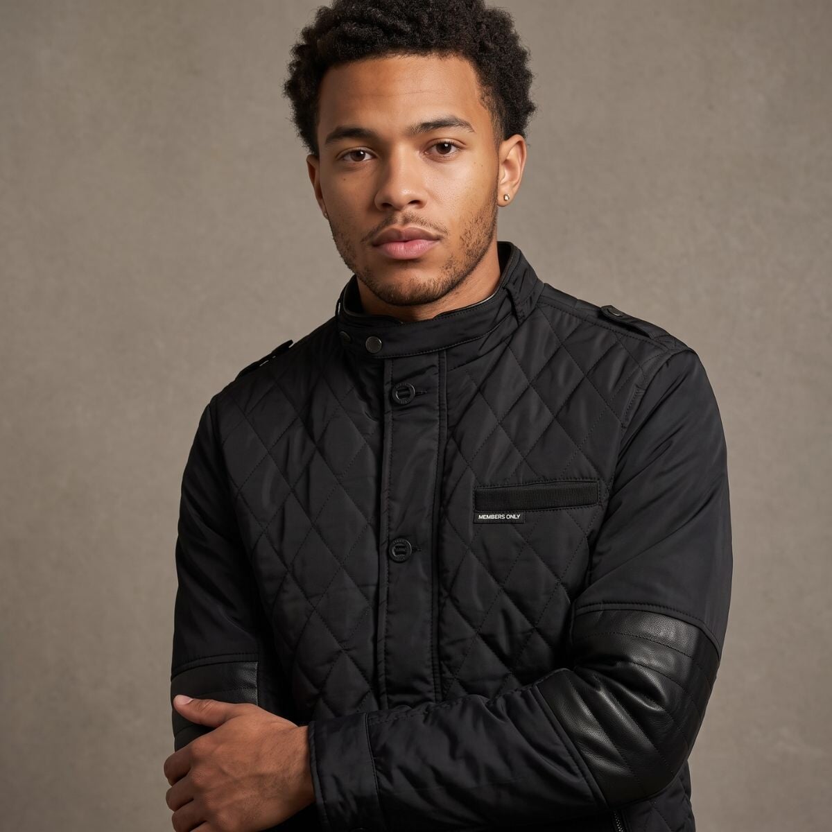 Members Only Men's Belmont Quilted jacket with throat latch