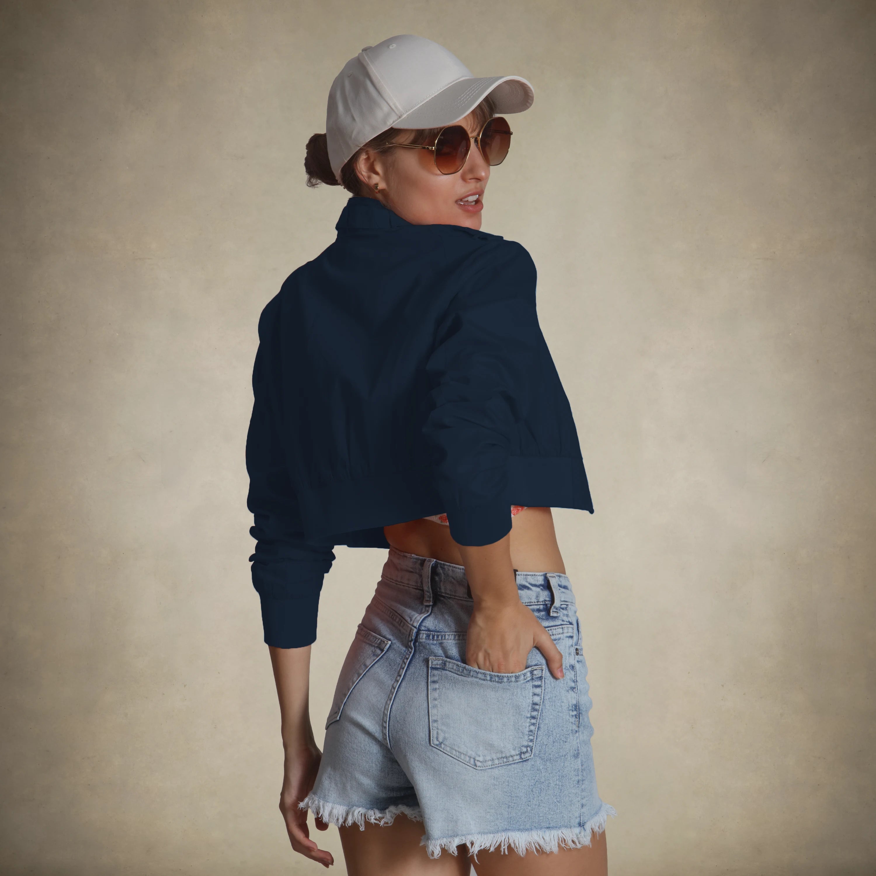 Women's Mini Cropped Racer Jacket