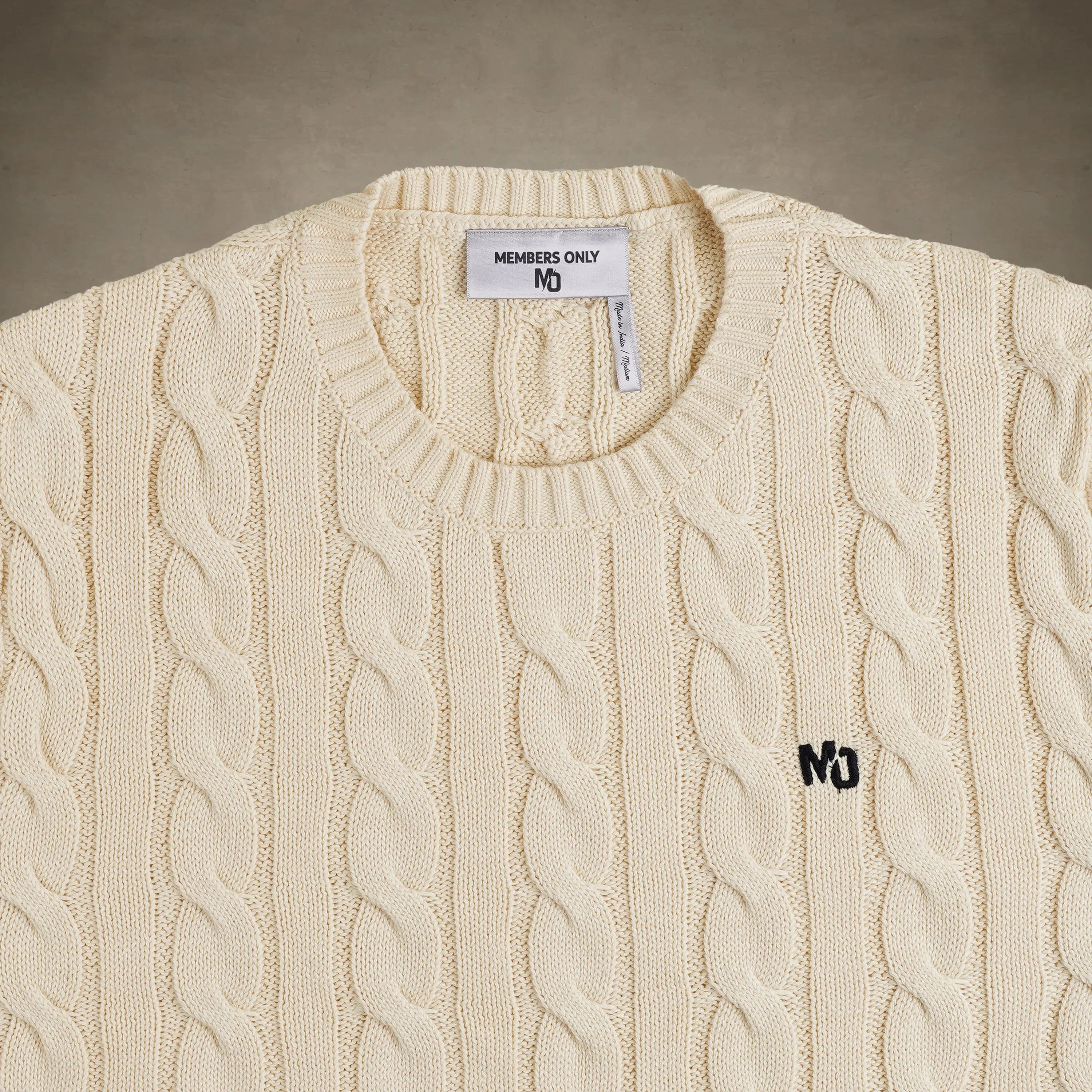 Men's Crew Neck Cable Sweater Members Only®