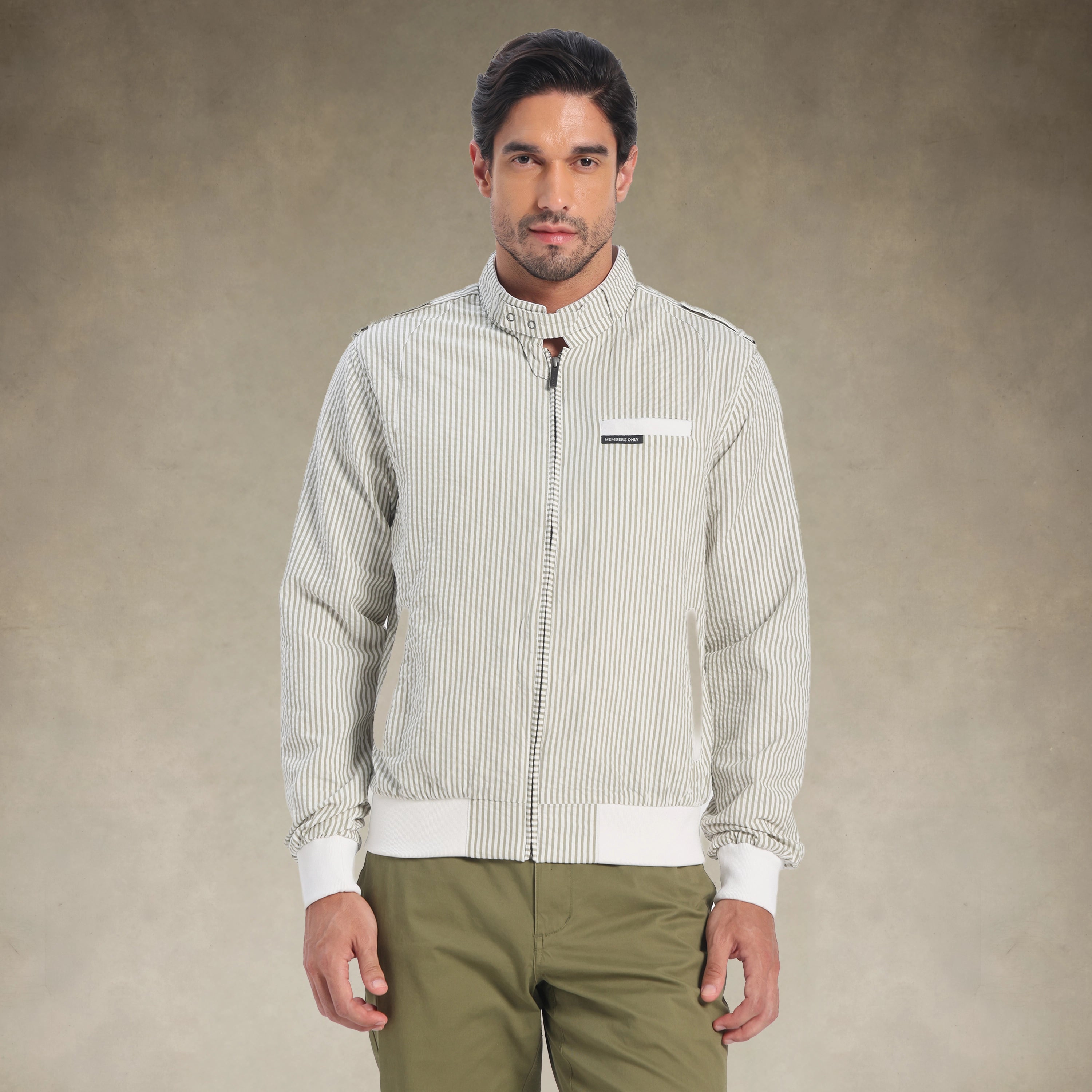 Men's Seersucker Iconic Racer Jacket