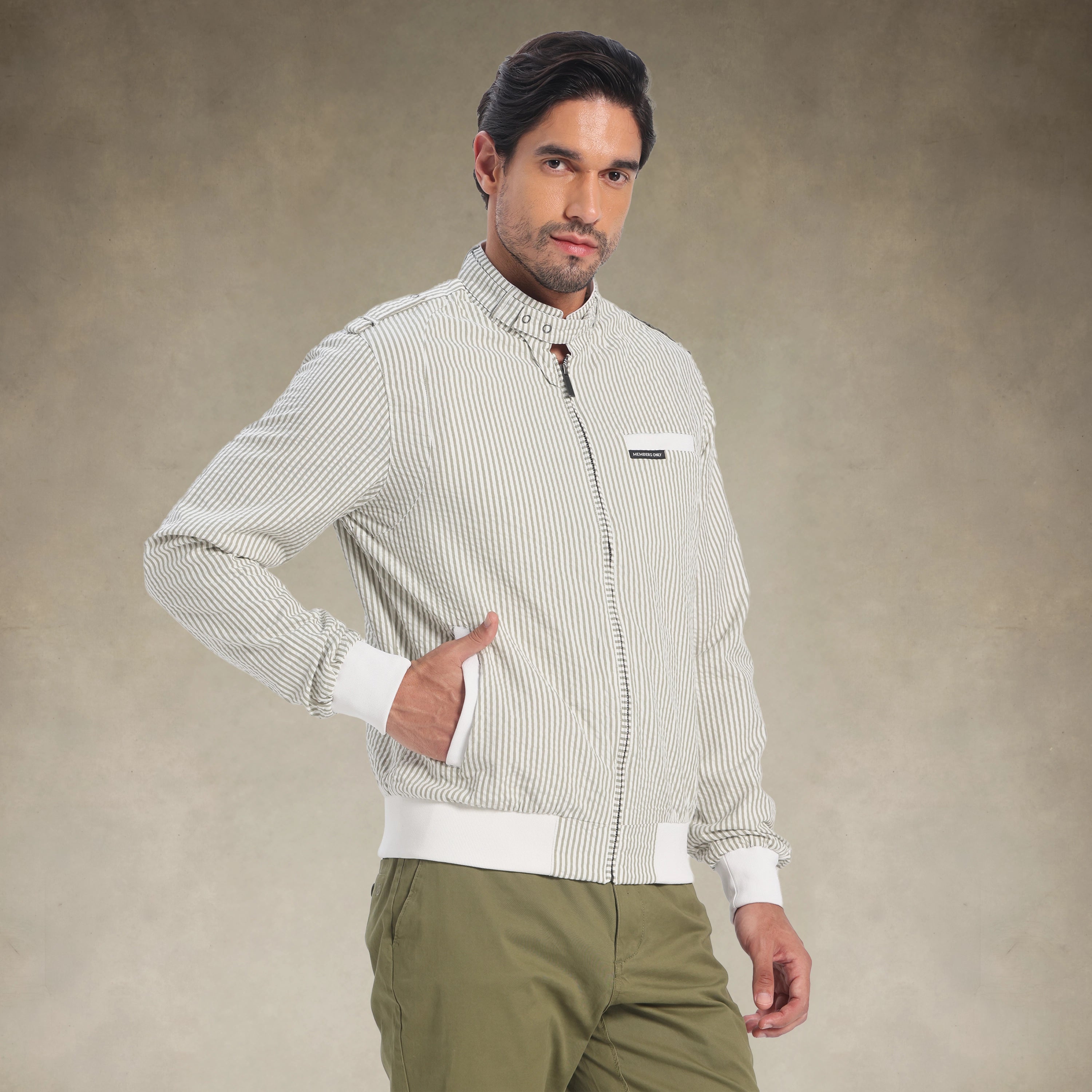 Men's Seersucker Iconic Racer Jacket