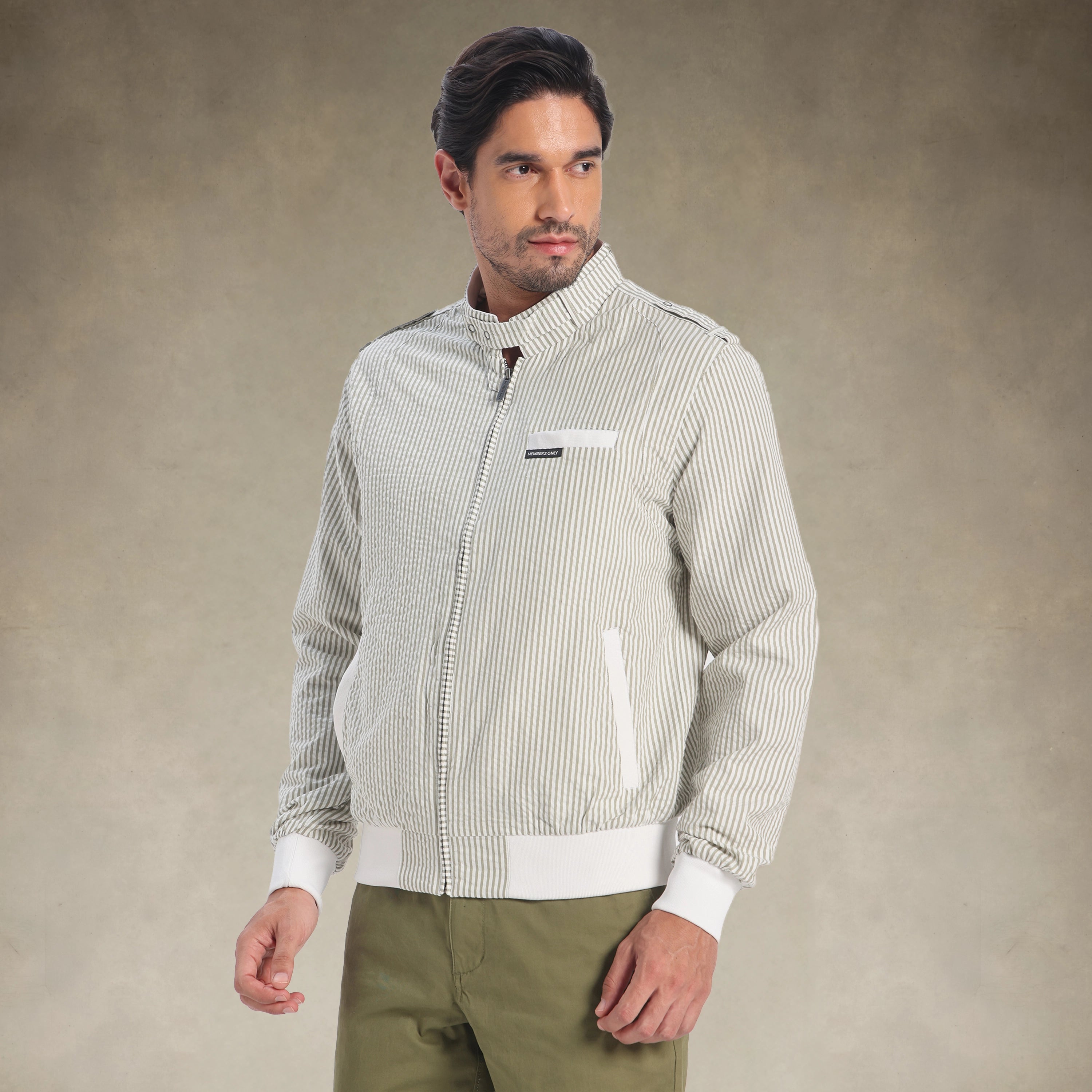 Men's Seersucker Iconic Racer Jacket