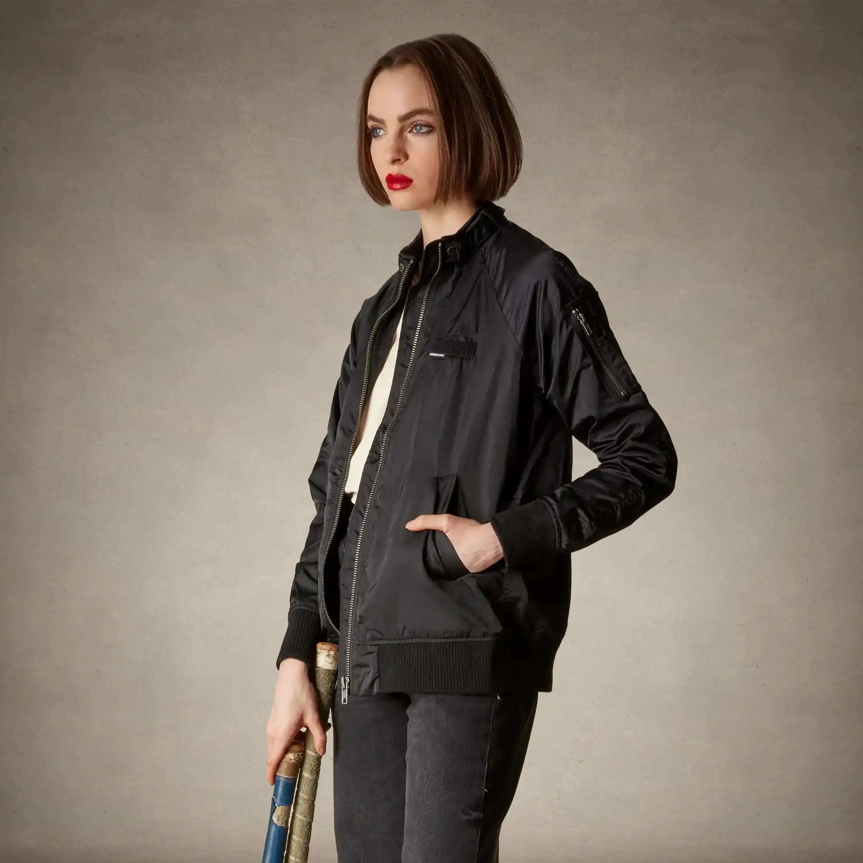 Women's Satin Bomber Jacket