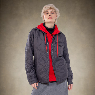 Women's Oversized Quilted Shirt Jacket