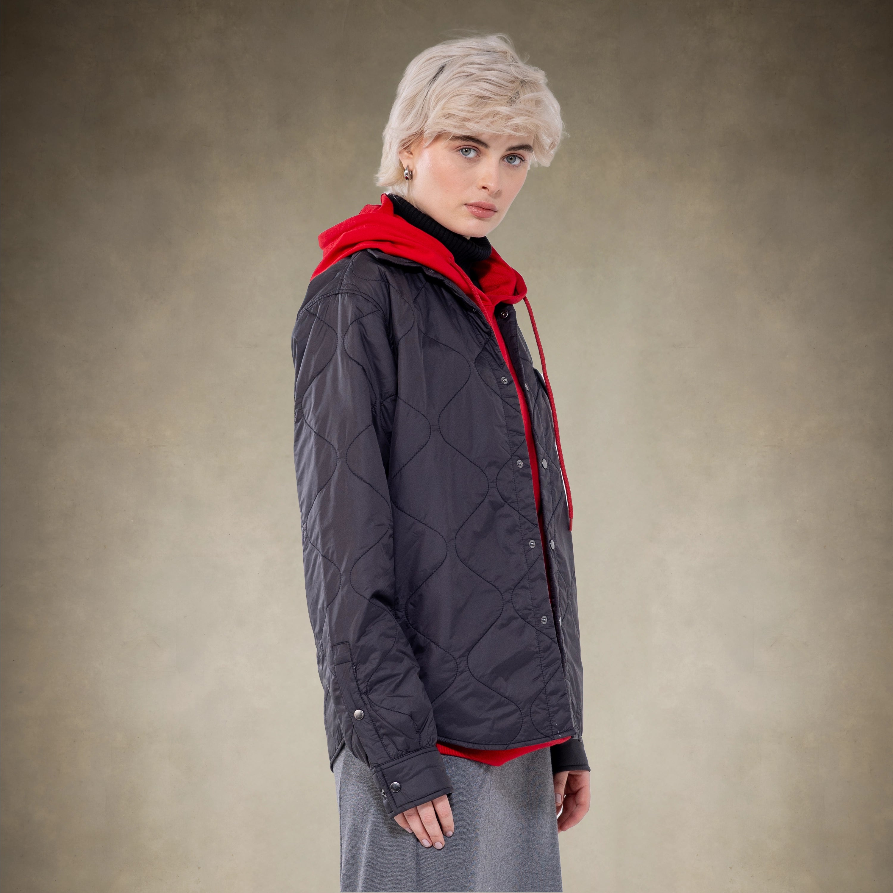 Women's Oversized Quilted Shirt Jacket