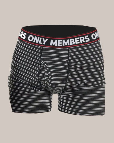 Men's 3 Pack Poly Spandex Athletic Stripe Boxer Briefs - Black White Stripe Briefs Members Only BLACK / WHITE / STRIPE SMALL 