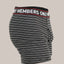 Men's 3 Pack Poly Spandex Athletic Stripe Boxer Briefs - Black White Stripe Briefs Members Only 