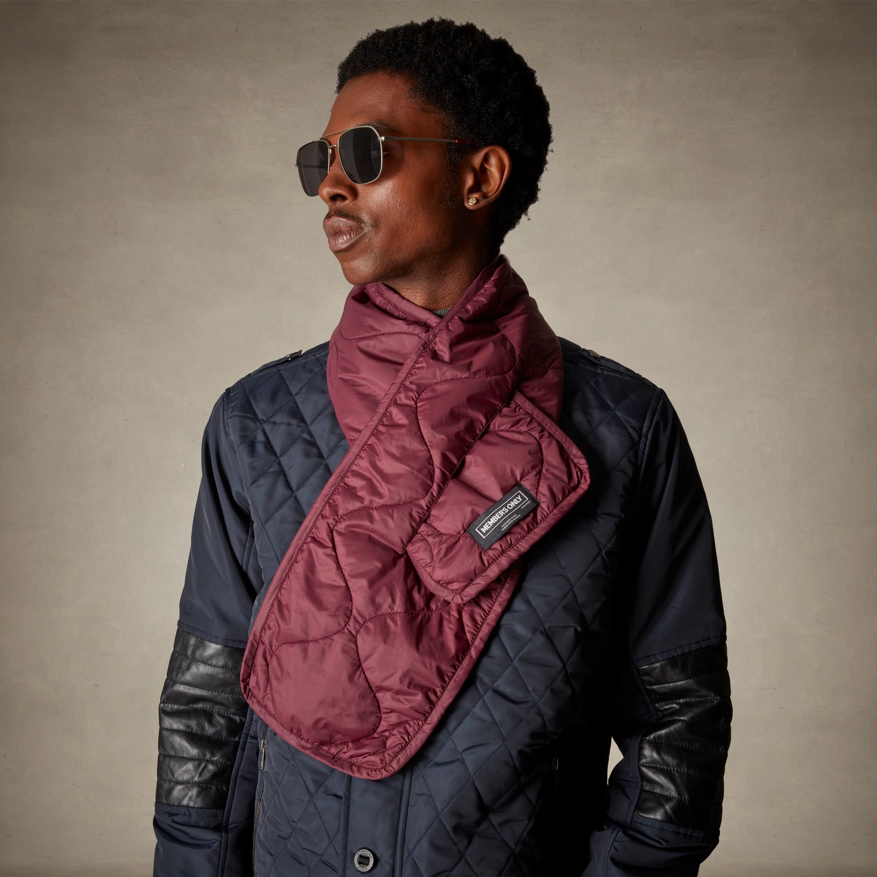 Members Only Quilted Scarf Members Only® Burgundy