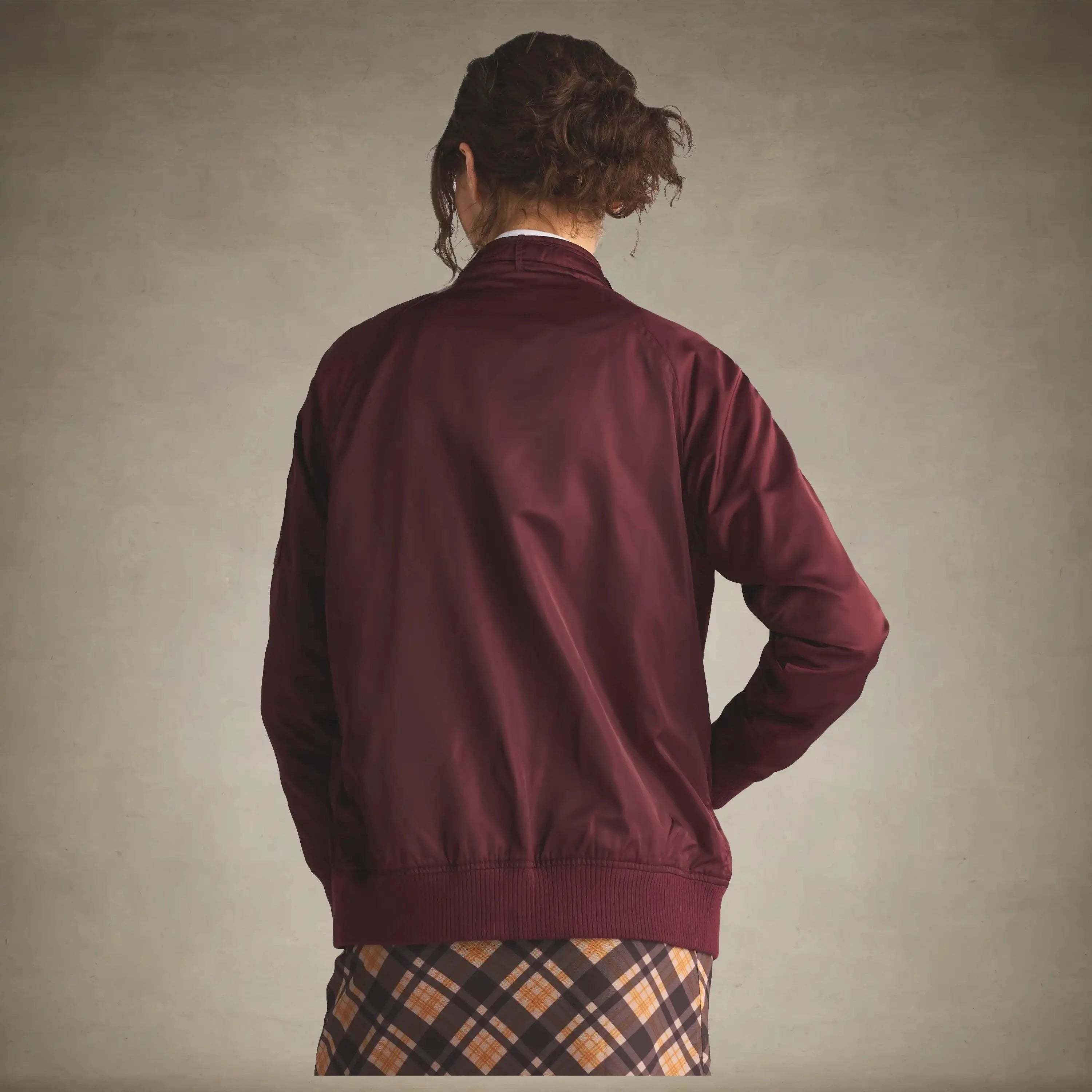 satin bomber jacket for women burgundy small