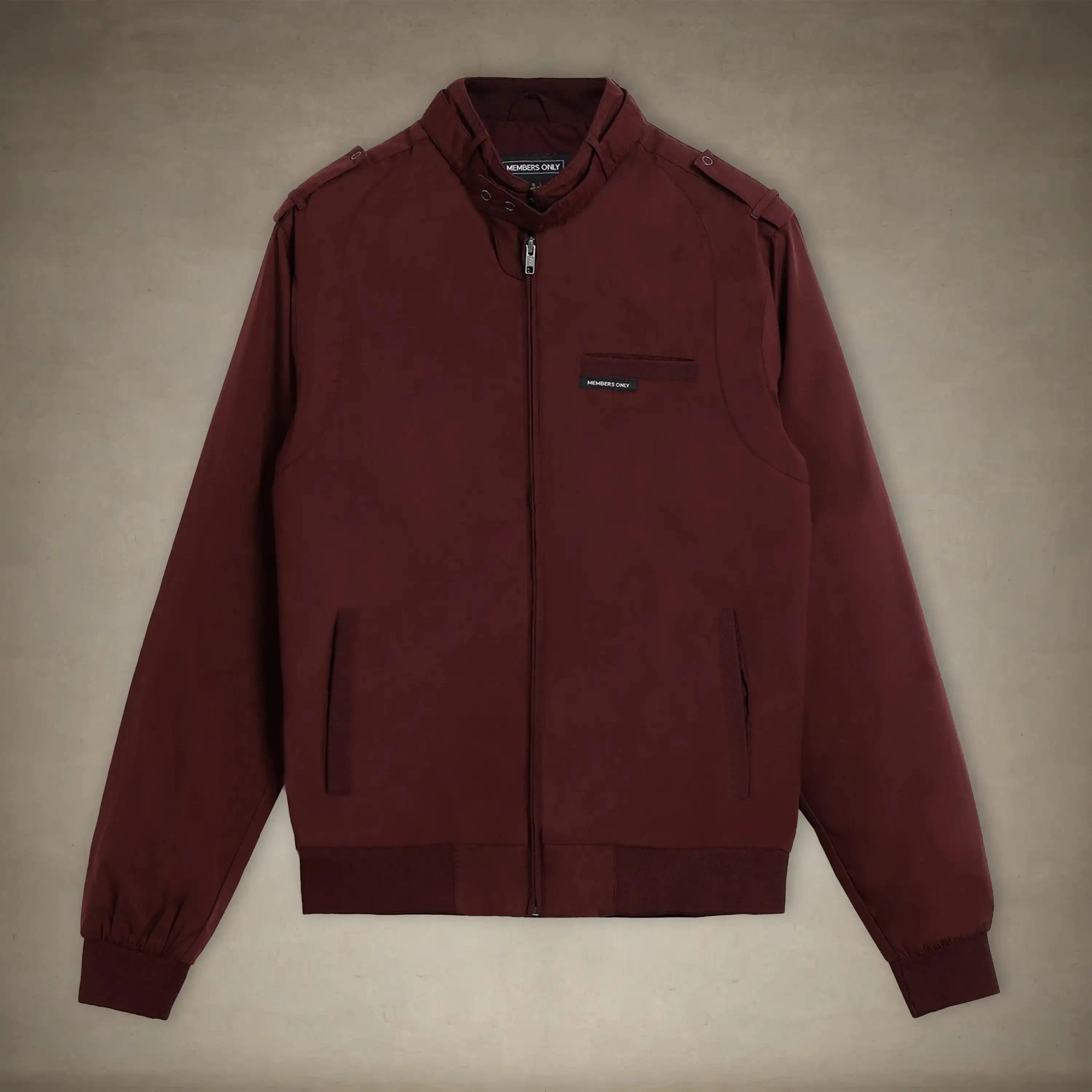 members only racer jacket for women burgundy x-small