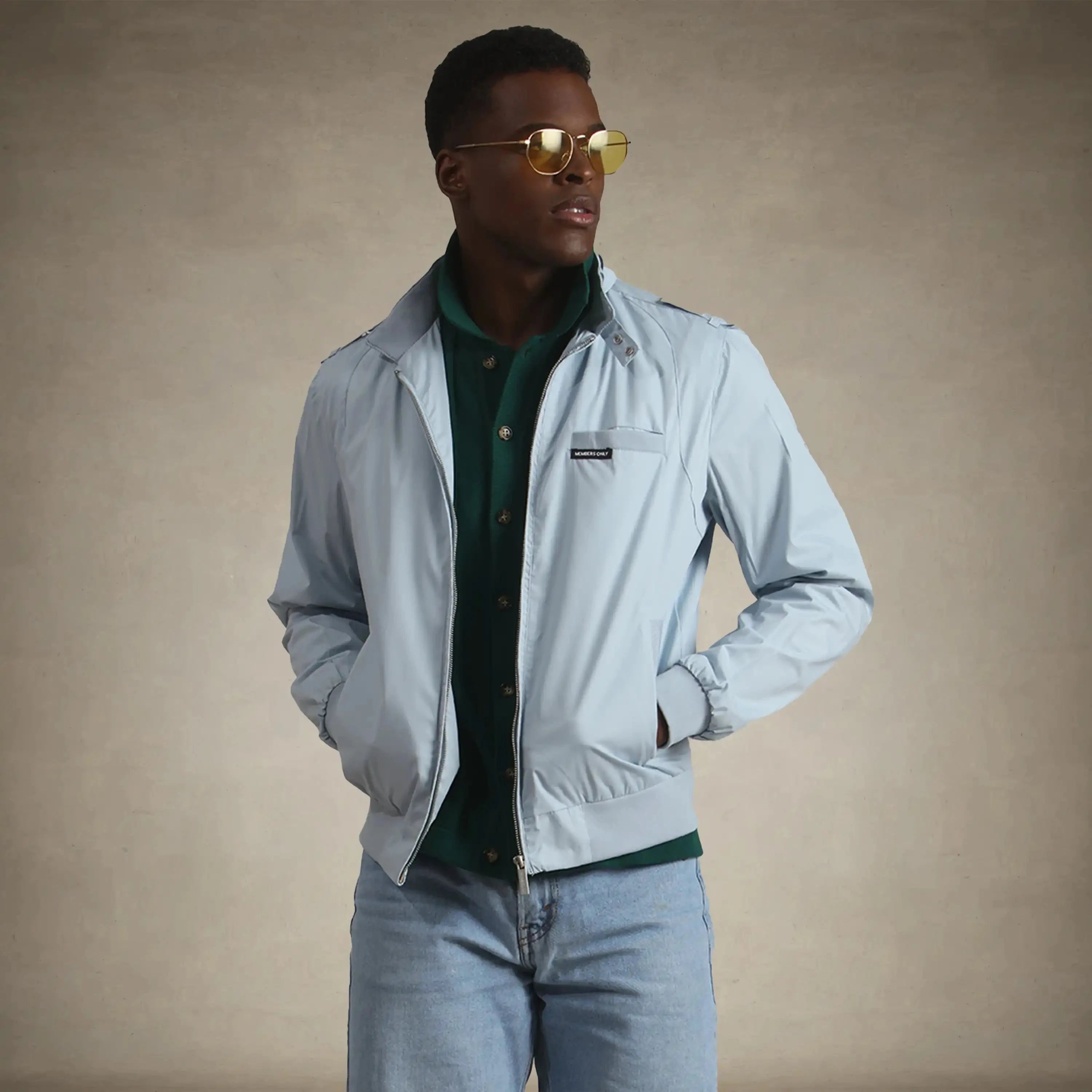 members only racer jacket for men dusty sky