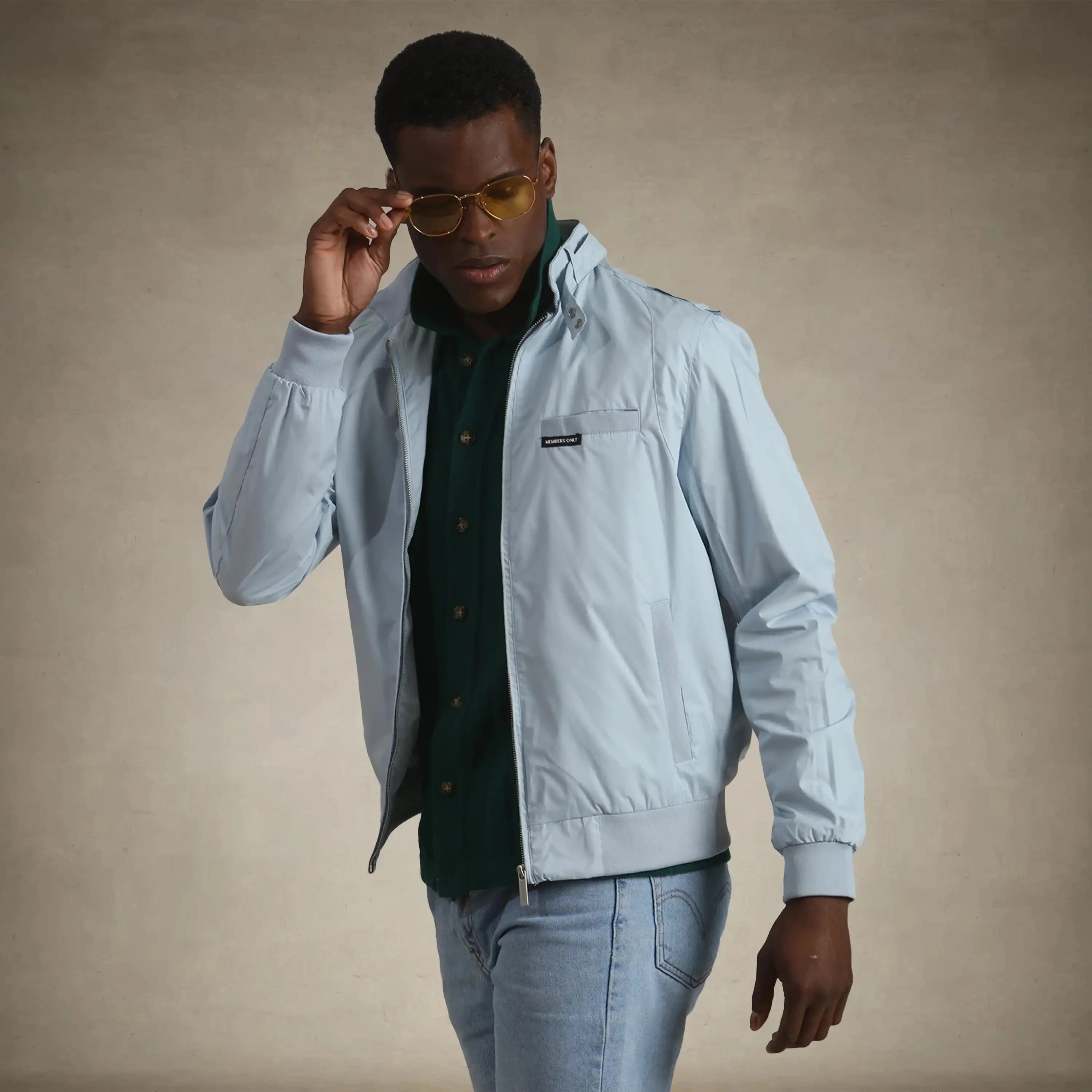 Men's Classic Iconic Racer Jacket Men's Iconic Jacket Members Only® Dusty Sky Small