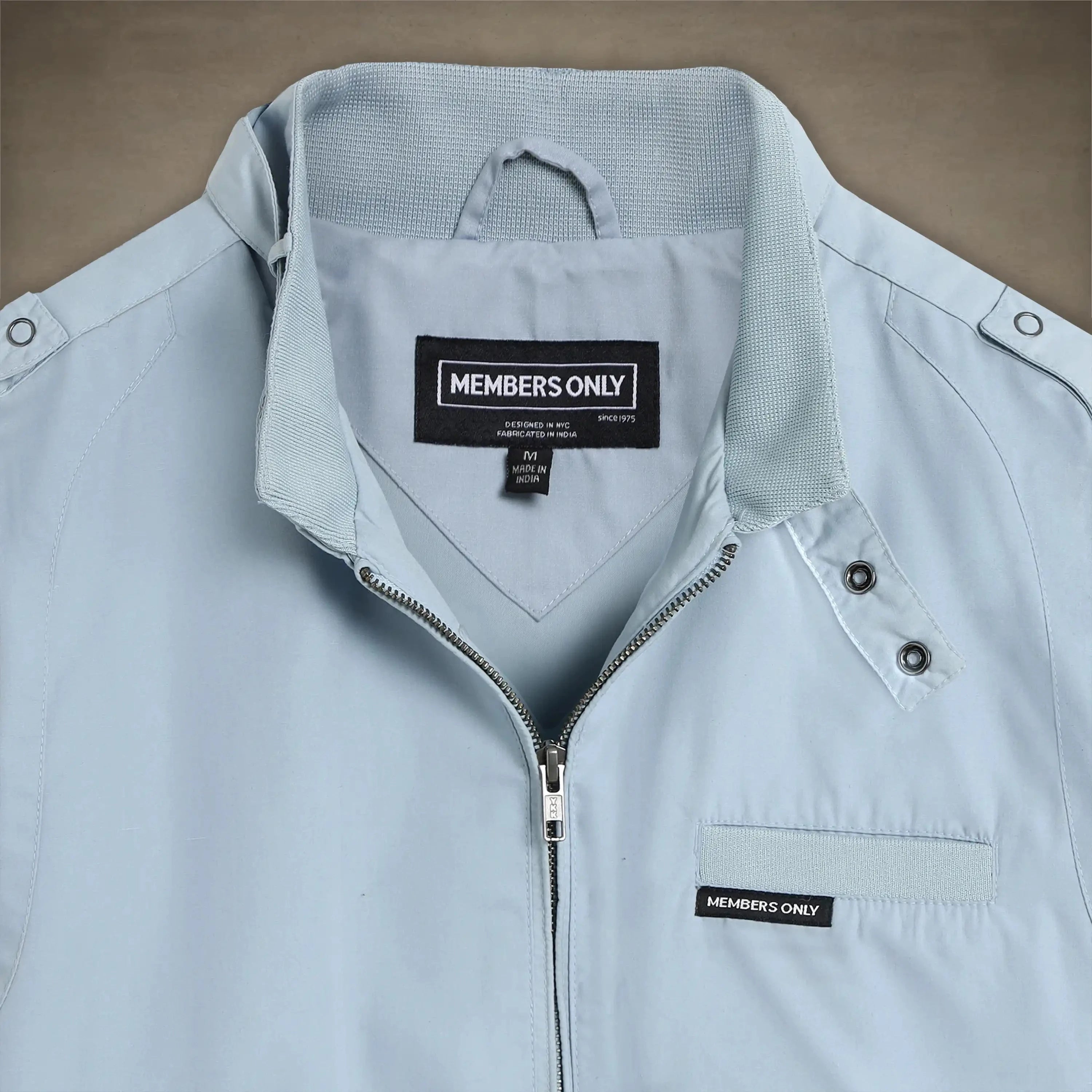 members only racer jacket for women dusty sky