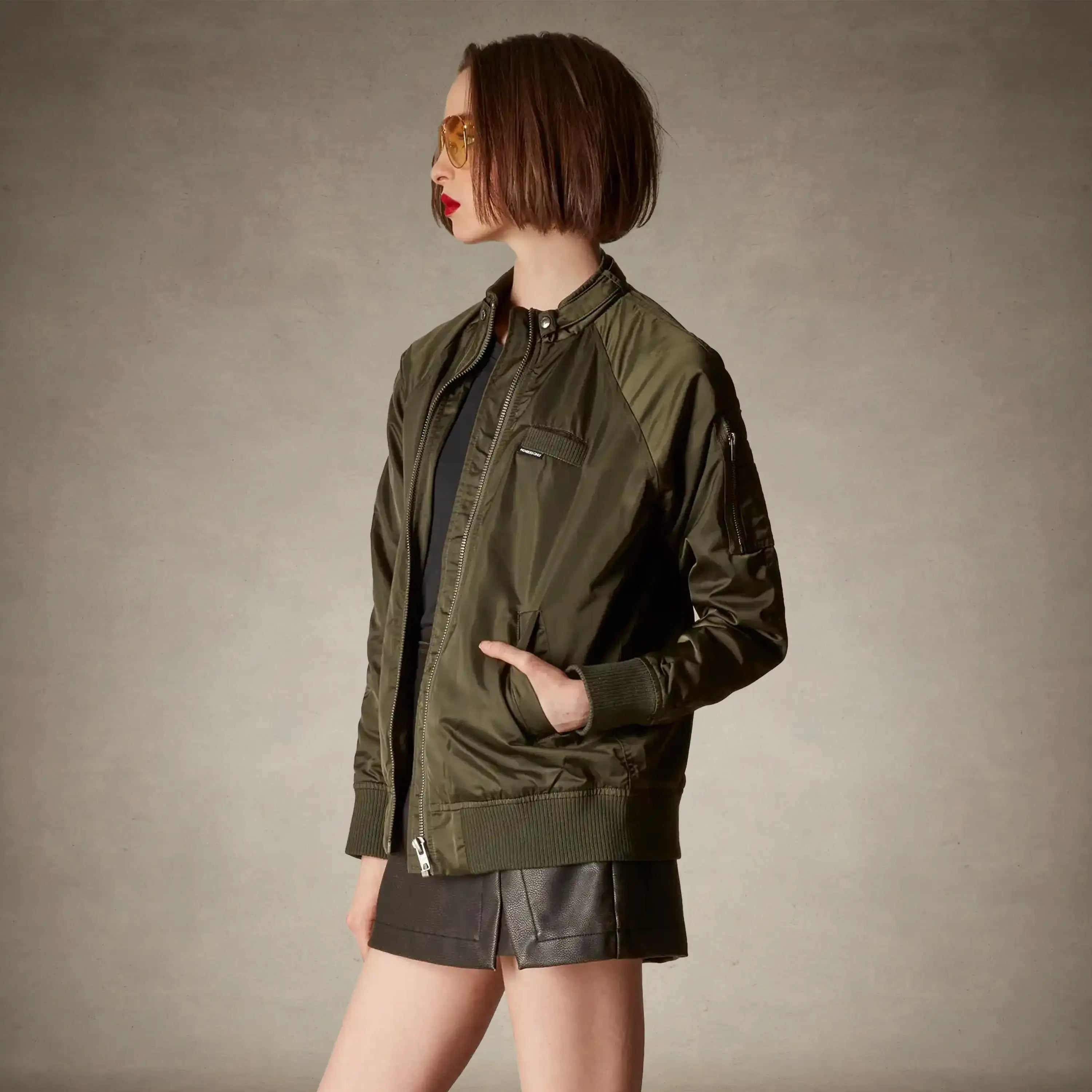 Women's Satin Bomber Jacket