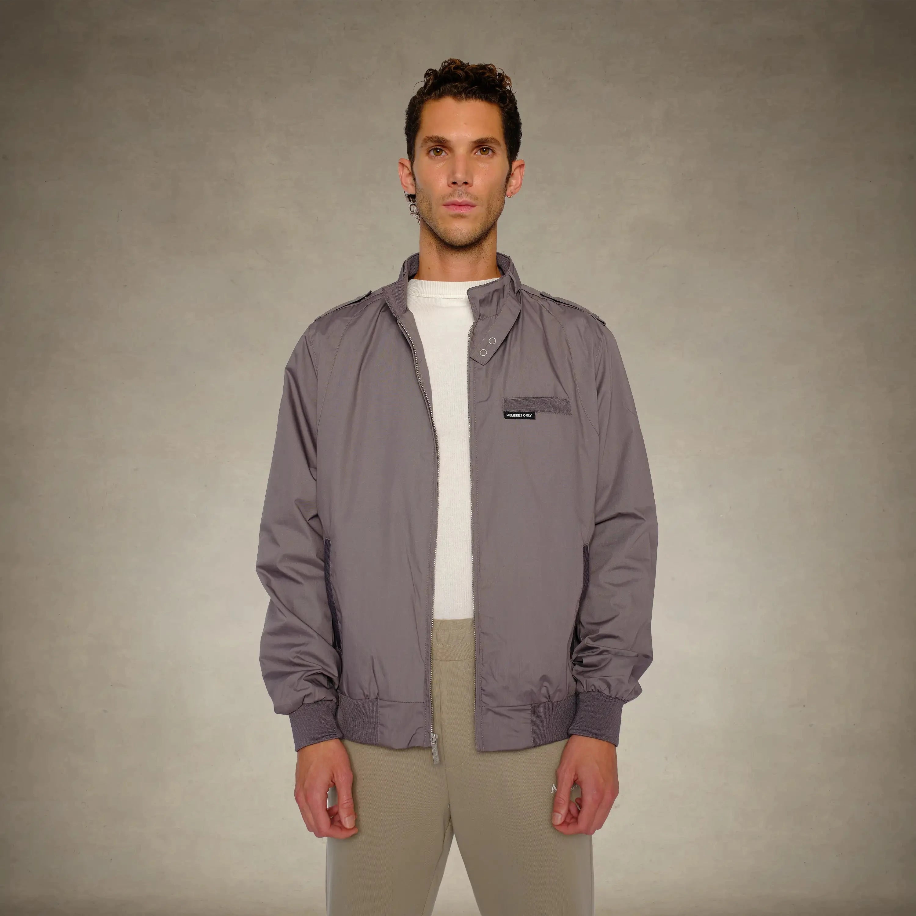 Men's Classic Iconic Racer Jacket Men's Iconic Jacket Members Only® Grey Small