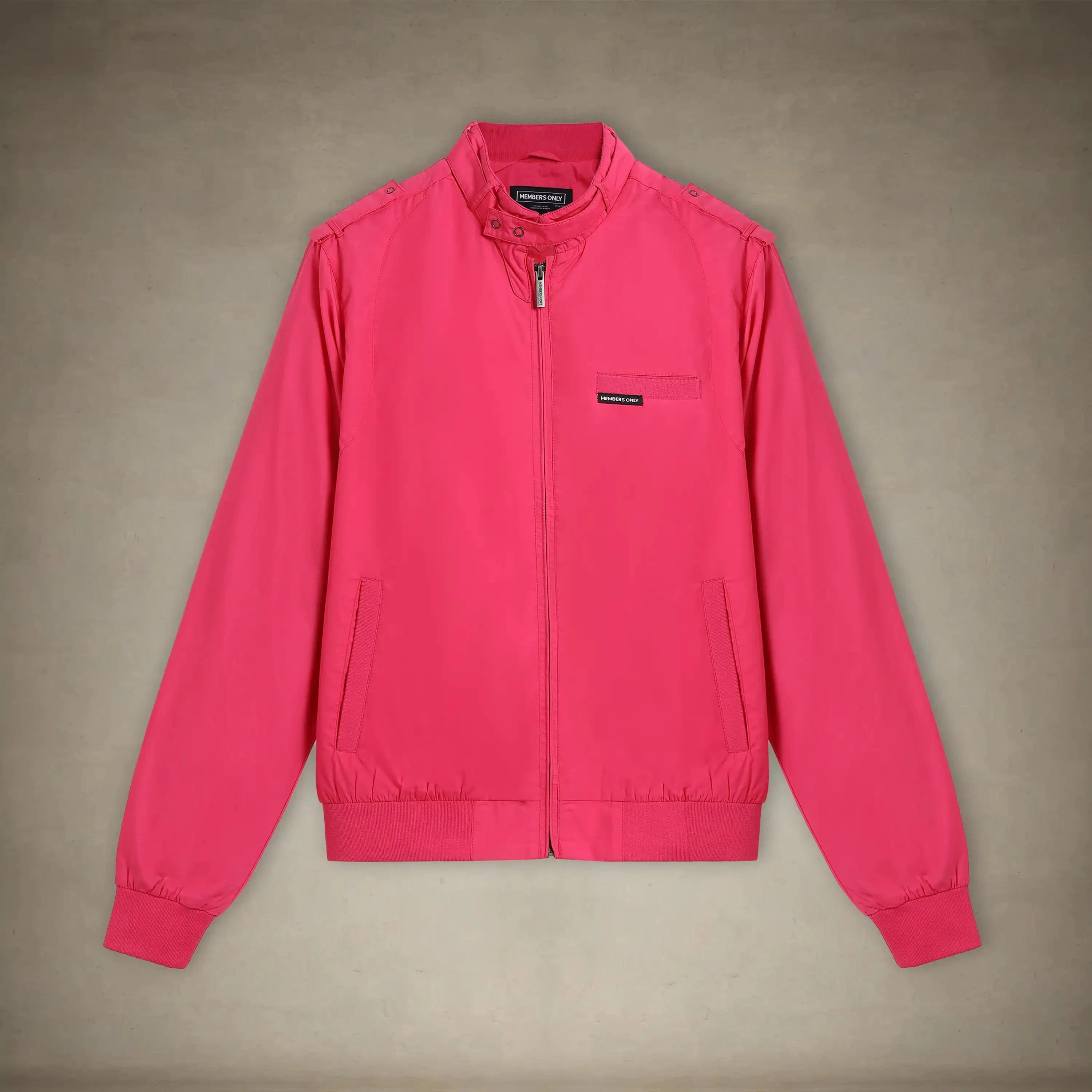 members only oversized iconic racer jacket for women hot pink small