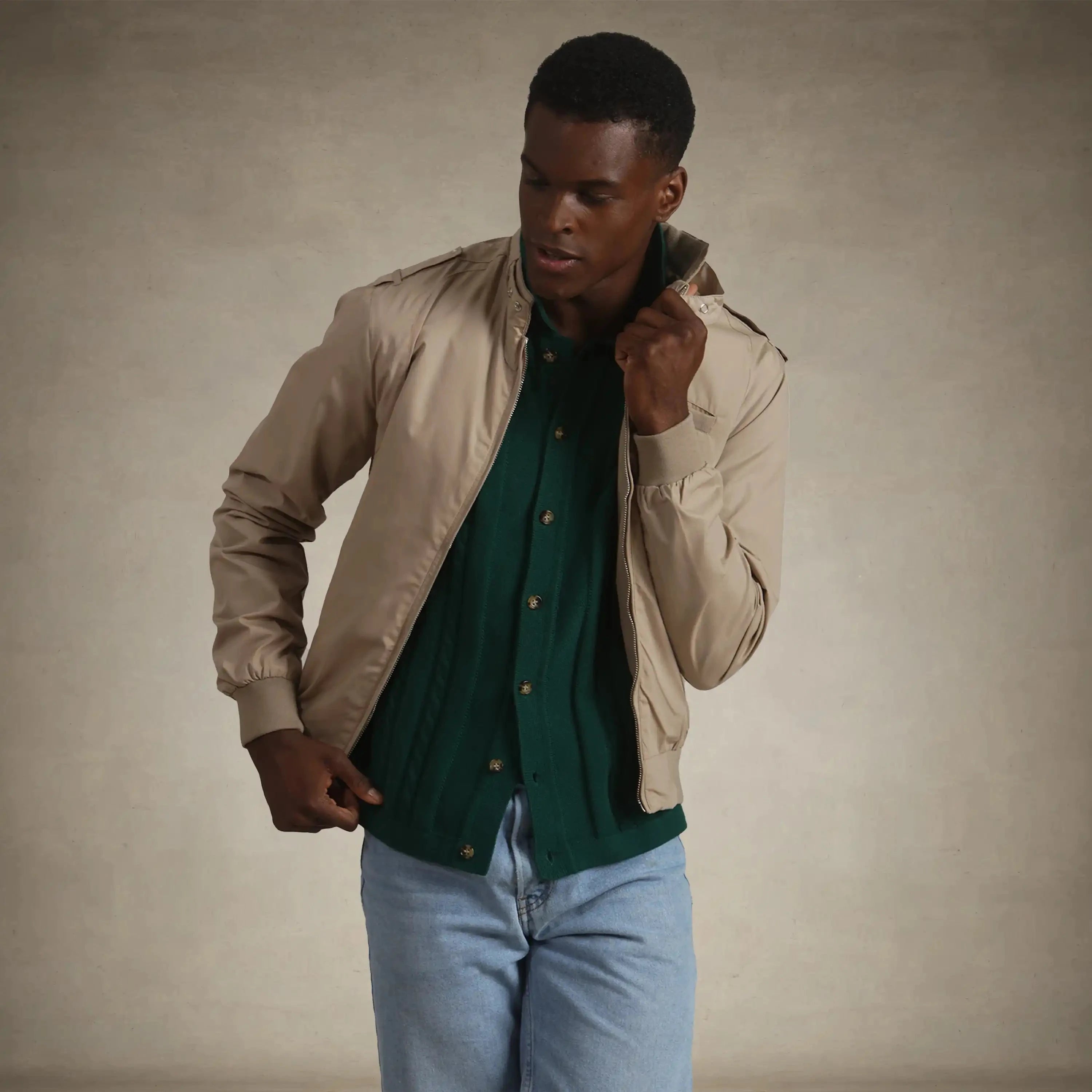 members only jacket 80s fashion khaki for men