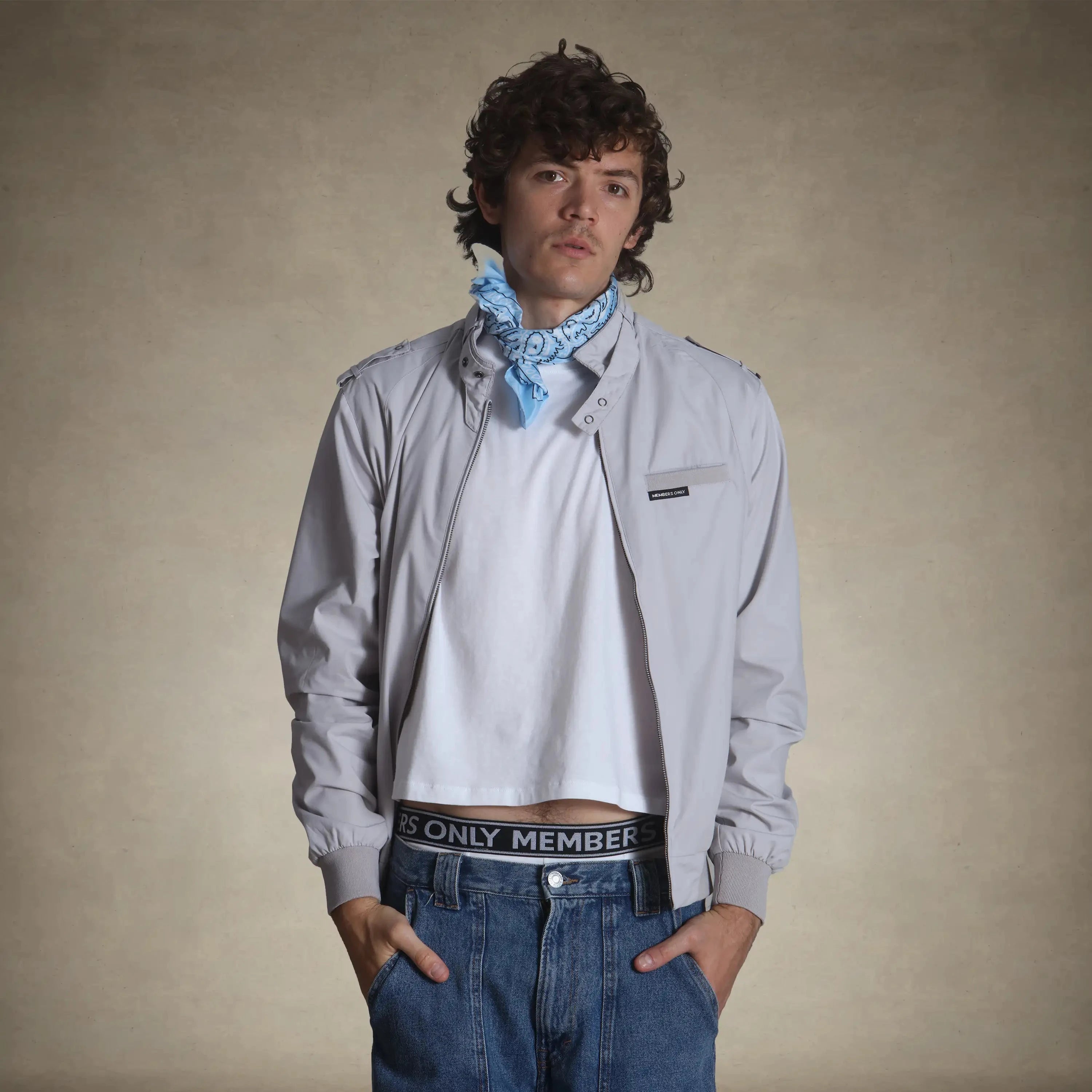 Men's Classic Iconic Racer Jacket Men's Iconic Jacket Members Only® Light Grey Small