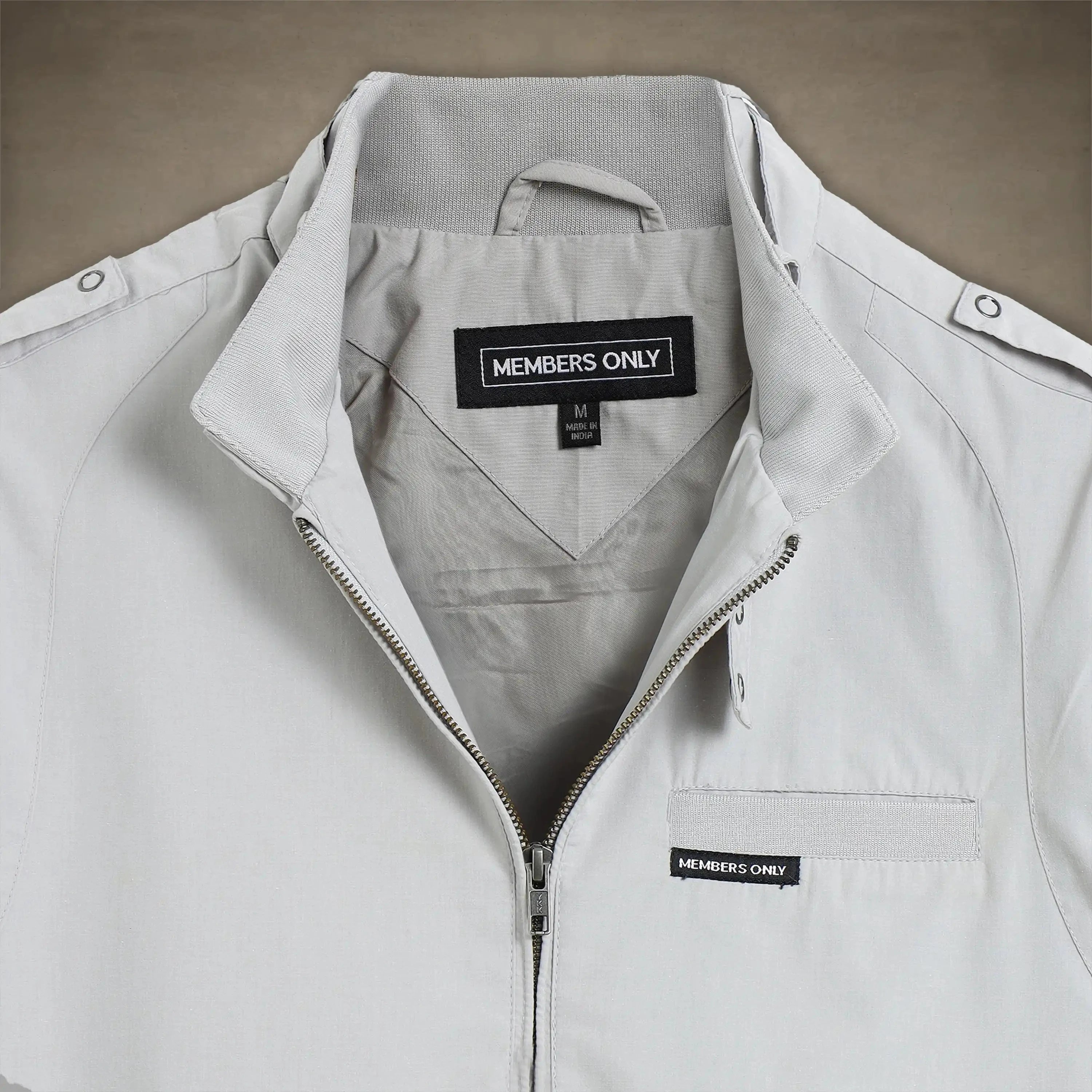 80s womens fashion members only light grey jacket X-Small