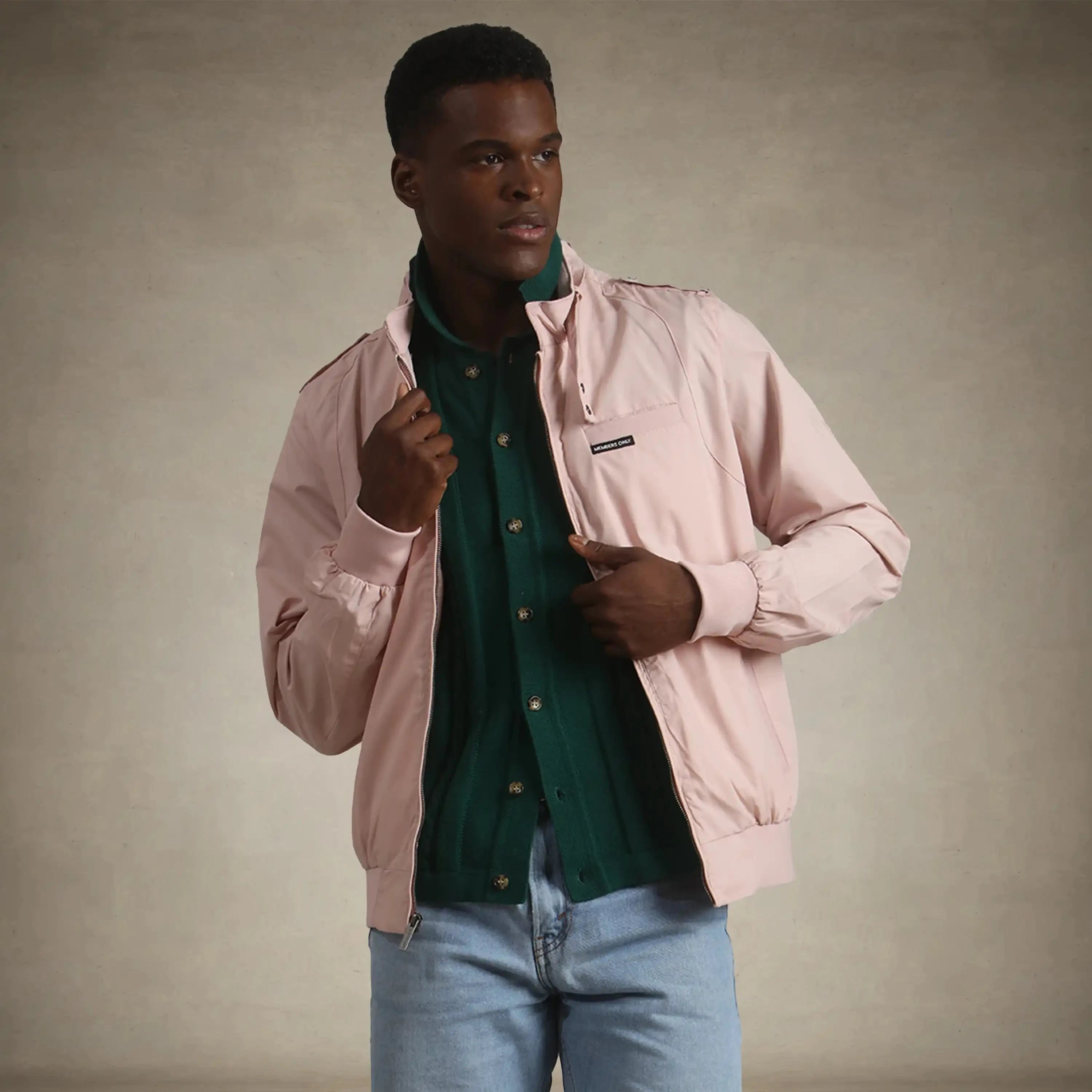 Men's Classic Iconic Racer Jacket Men's Iconic Jacket Members Only® Light Pink Small