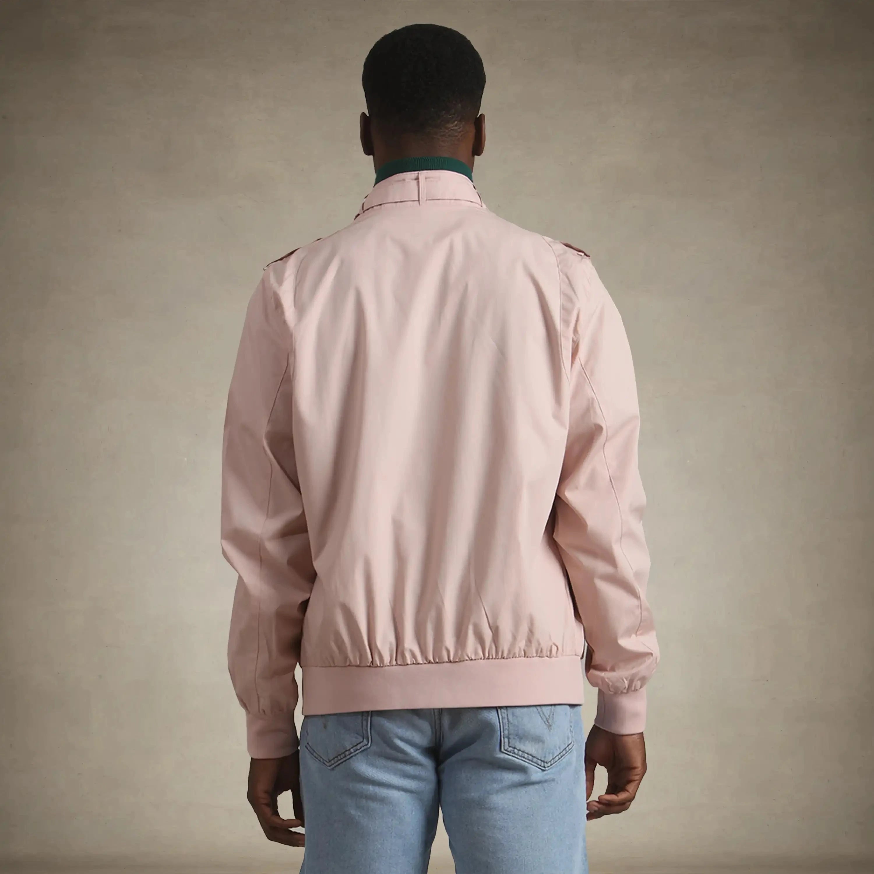 men's members only jacket 80s style light pink