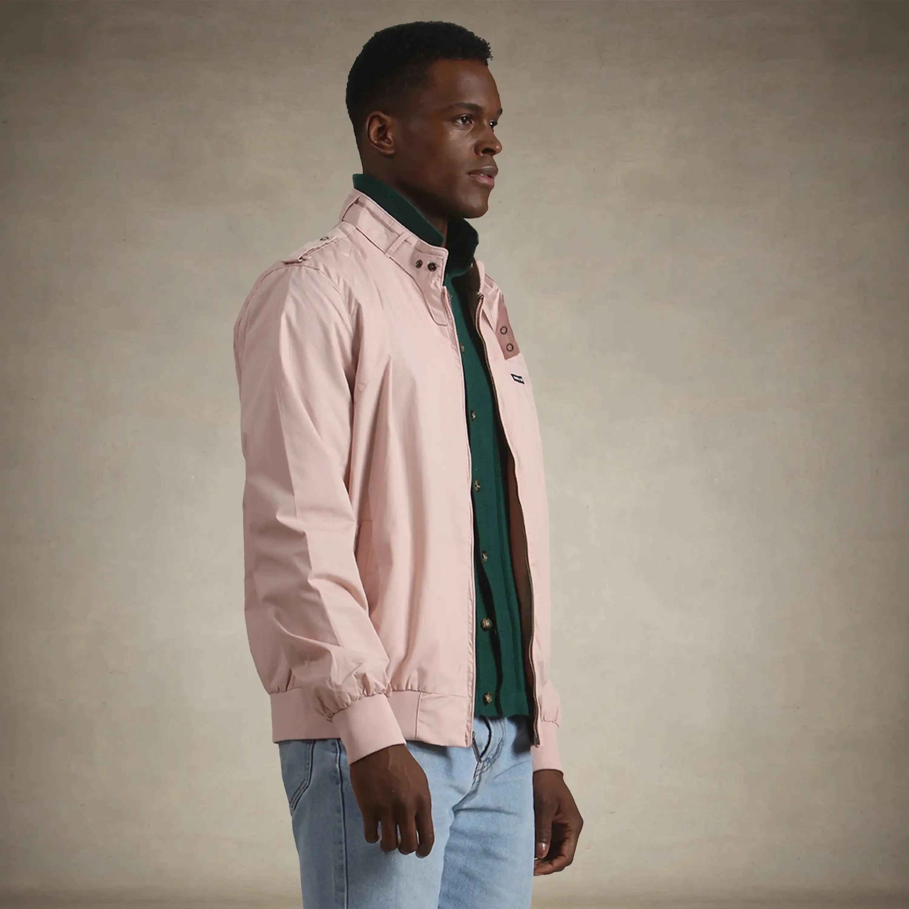 men's members only jacket 80s style light pink