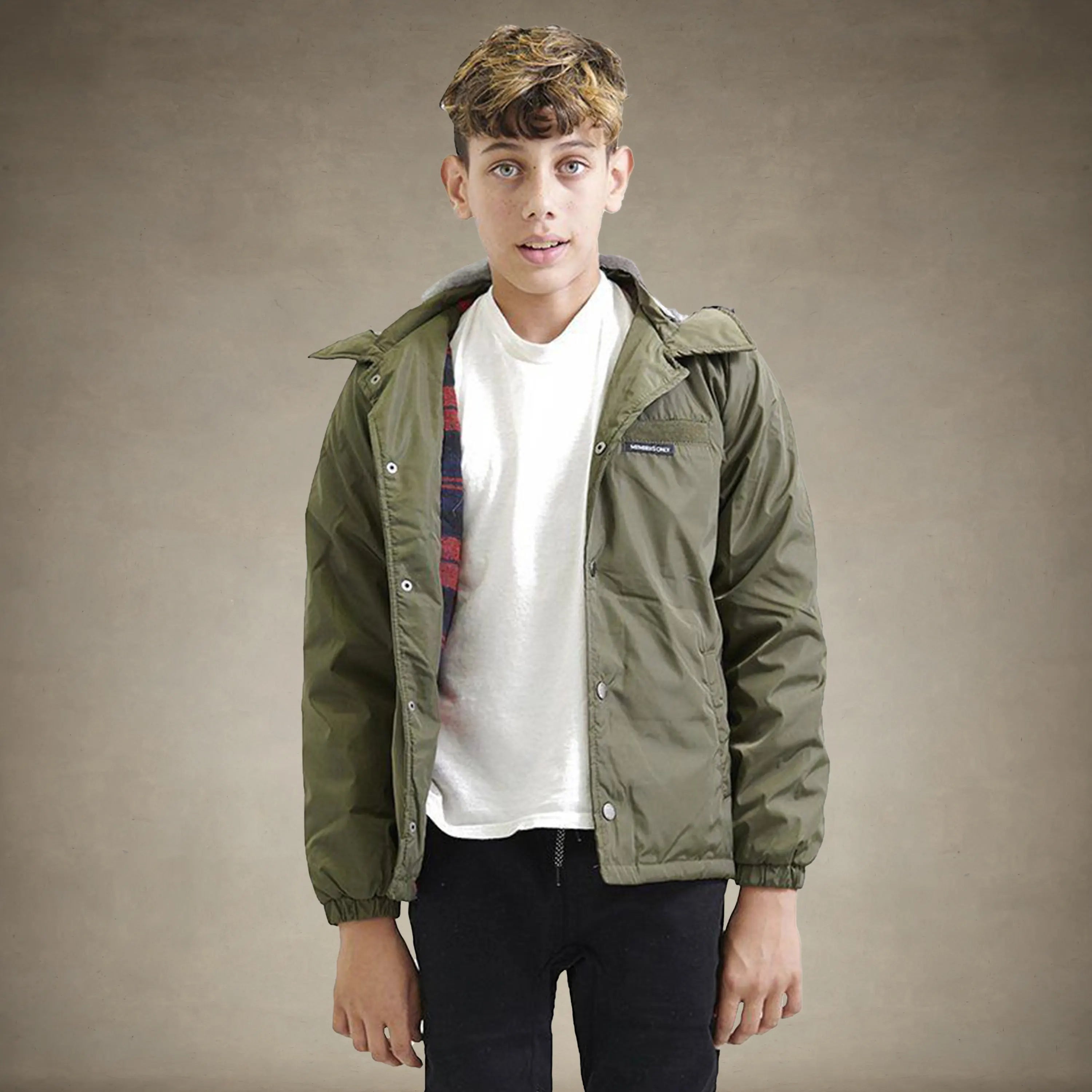 Boy's Coach Jacket with Fleece Hood - FINASL SALE