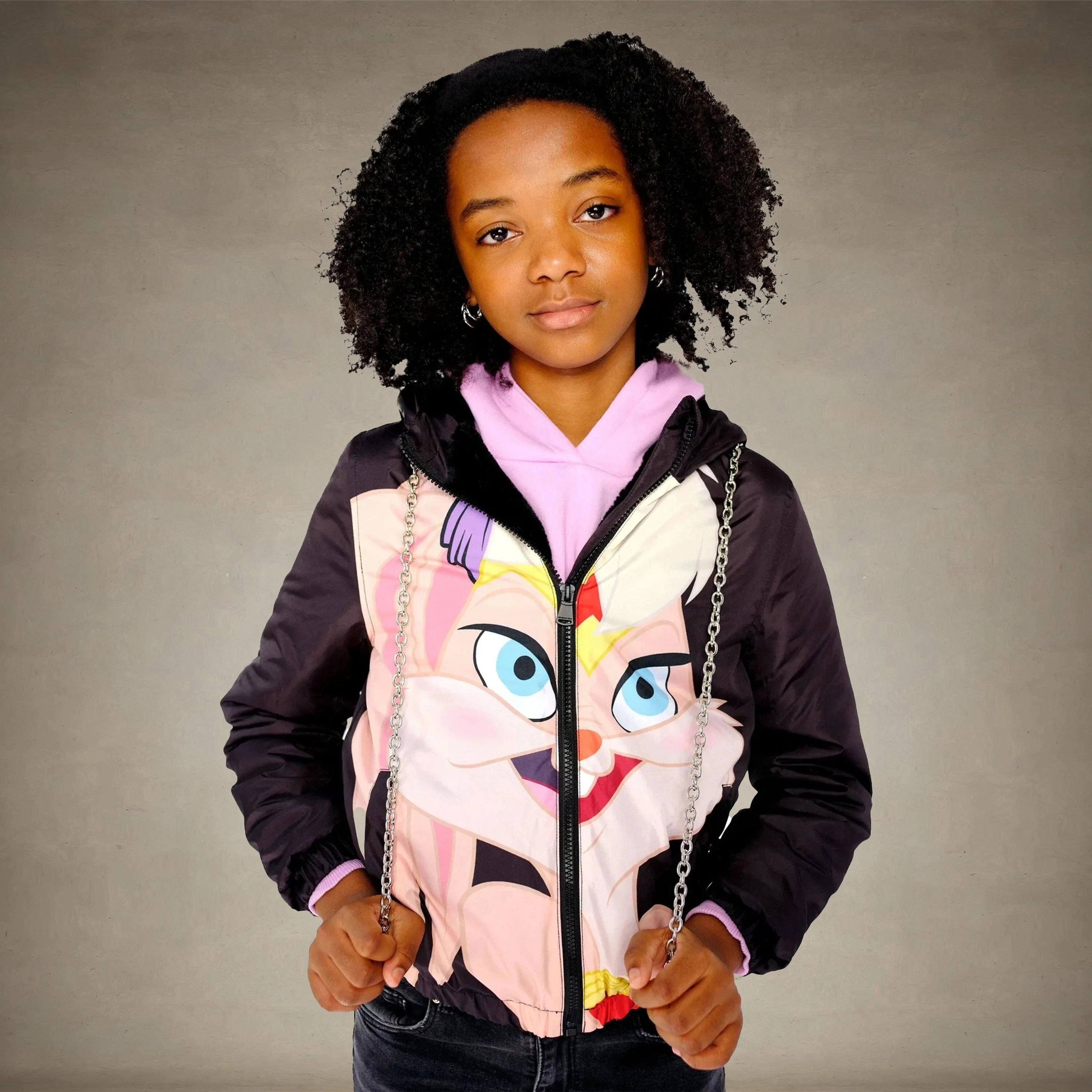 Girl's Midweight with Fur Lining Jacket - FINAL SALE Girl's Jacket Members Only® Black 4