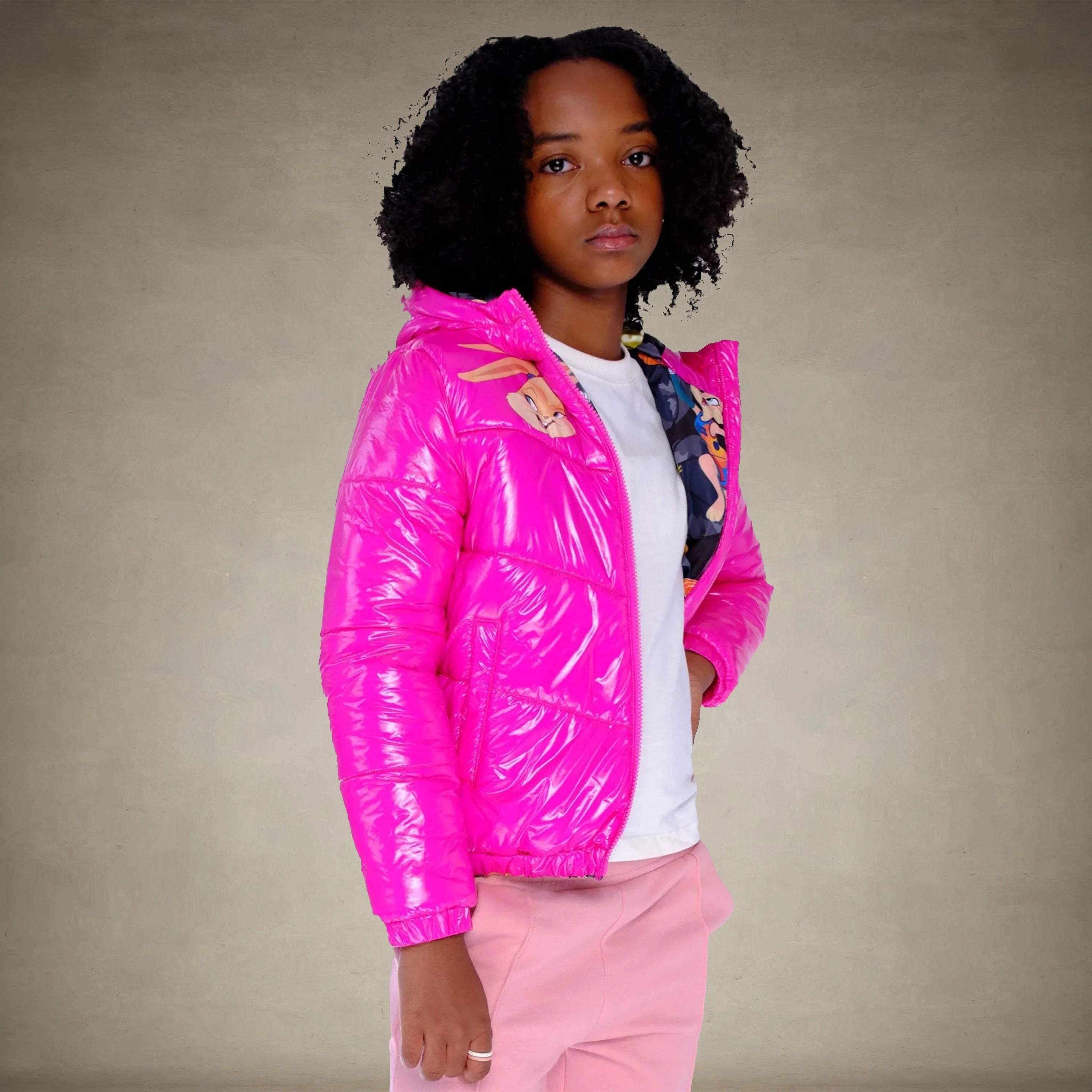 Girl's Cire Puffer with Mash Print Lining Jacket - FINAL SALE Girl's Jacket Members Only®