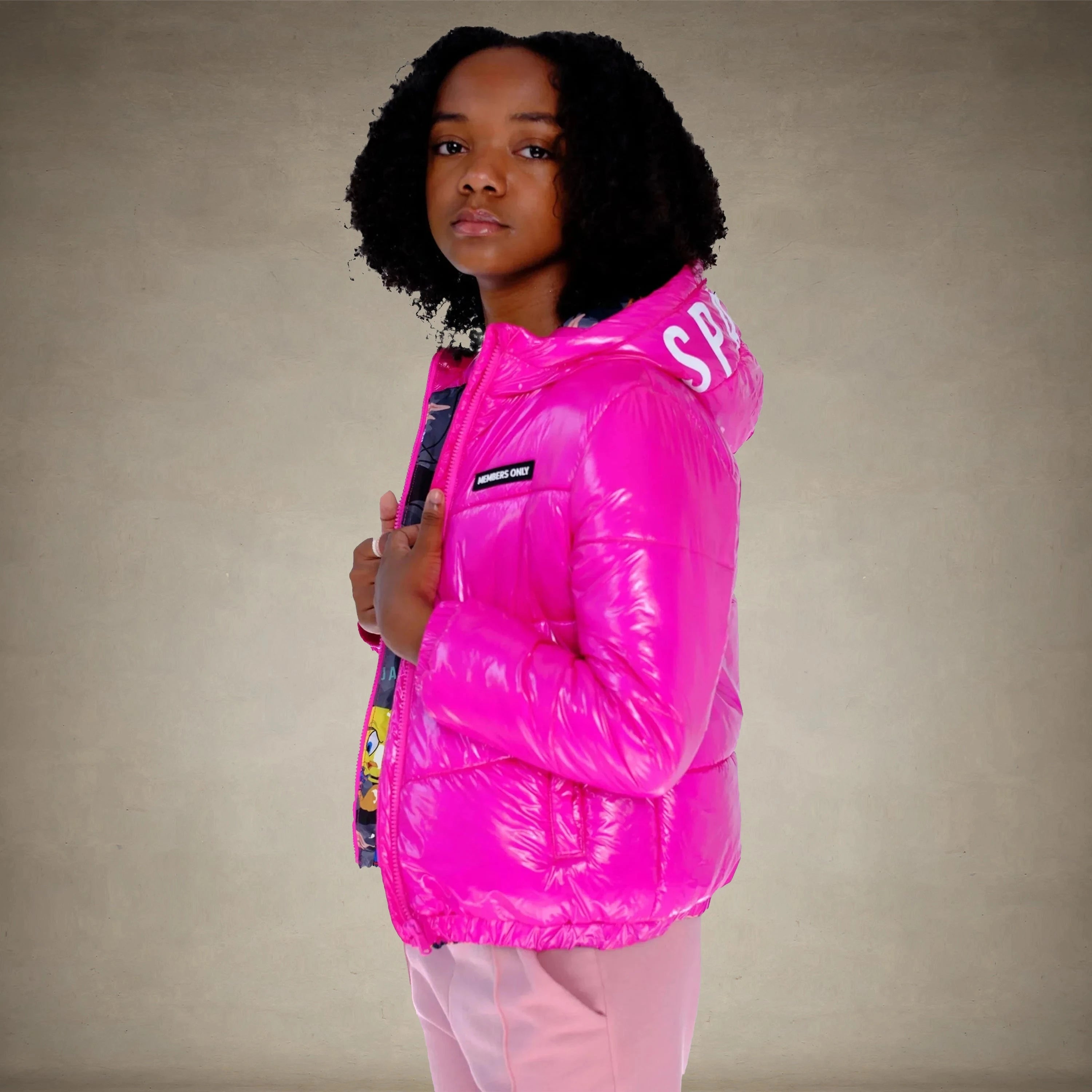 Girl's Cire Puffer with Mash Print Lining Jacket - FINAL SALE Girl's Jacket Members Only®