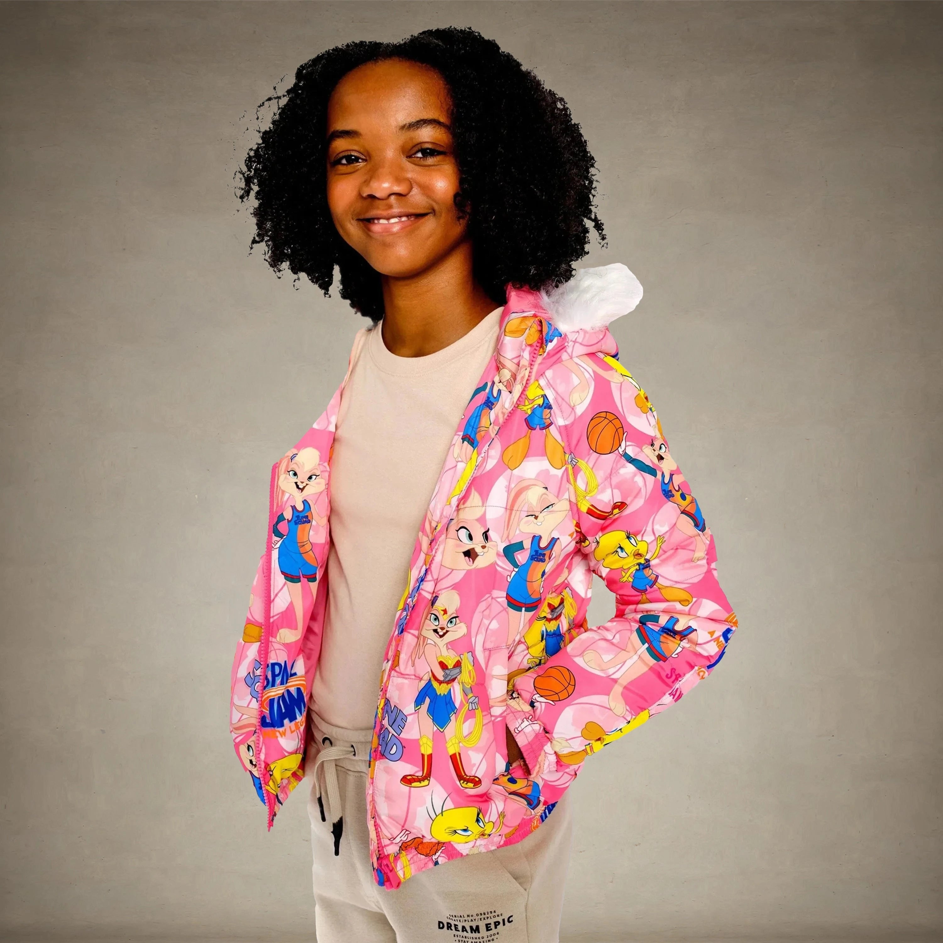 Girl's Heavy Quilted Puffer in New Looney Mash Jacket - FINAL SALE Girl's Jacket Members Only®