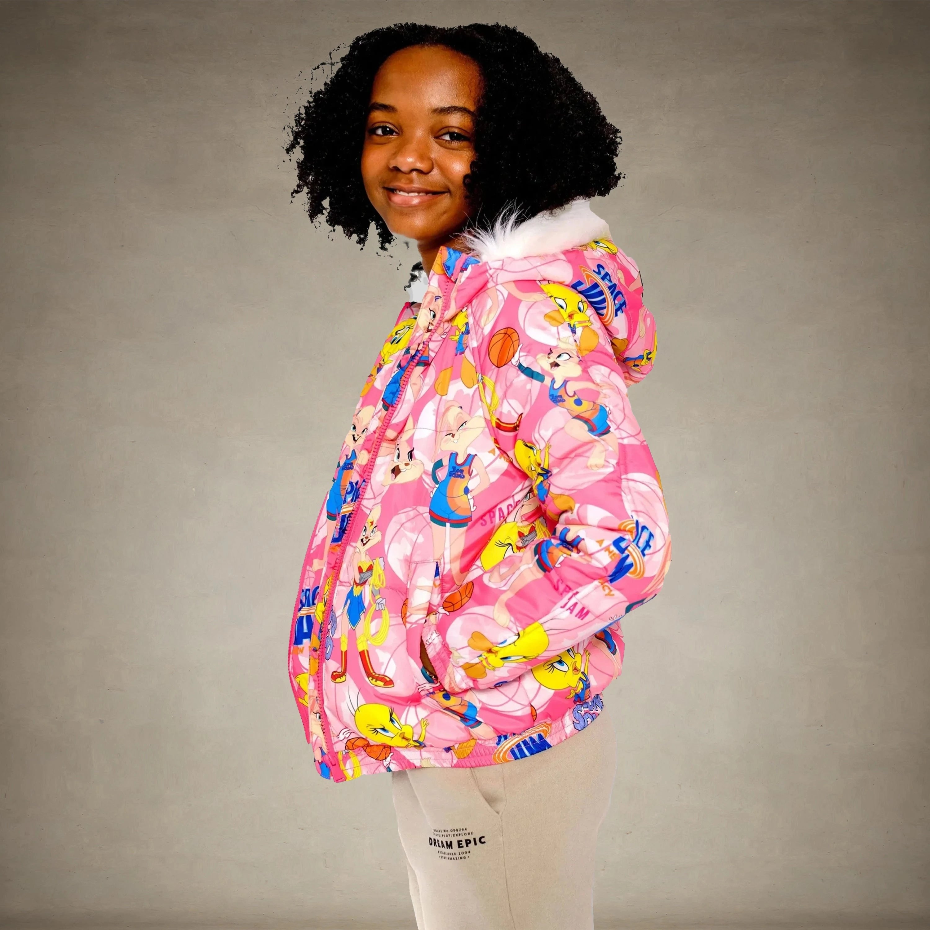 Girl's Heavy Quilted Puffer in New Looney Mash Jacket - FINAL SALE Girl's Jacket Members Only®