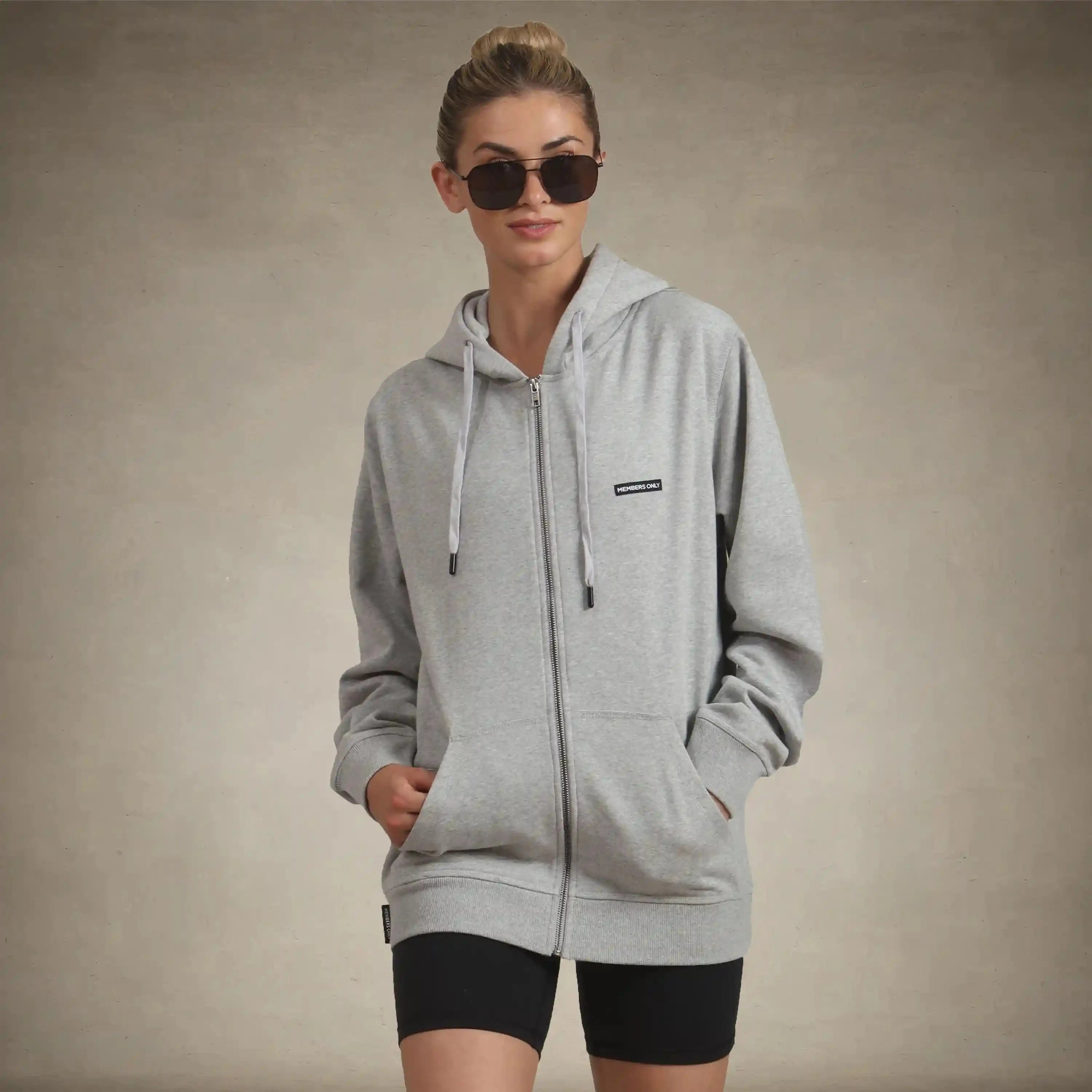 Women's Brooklyn Zip-Up Oversized Hoodie Women's hoodies & sweatshirts Members Only® Grey Small