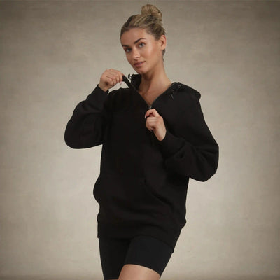 Women's Taylor Double Zipper Pullover Oversized Hoodie Women's hoodies & sweatshirts Members Only® Black Small