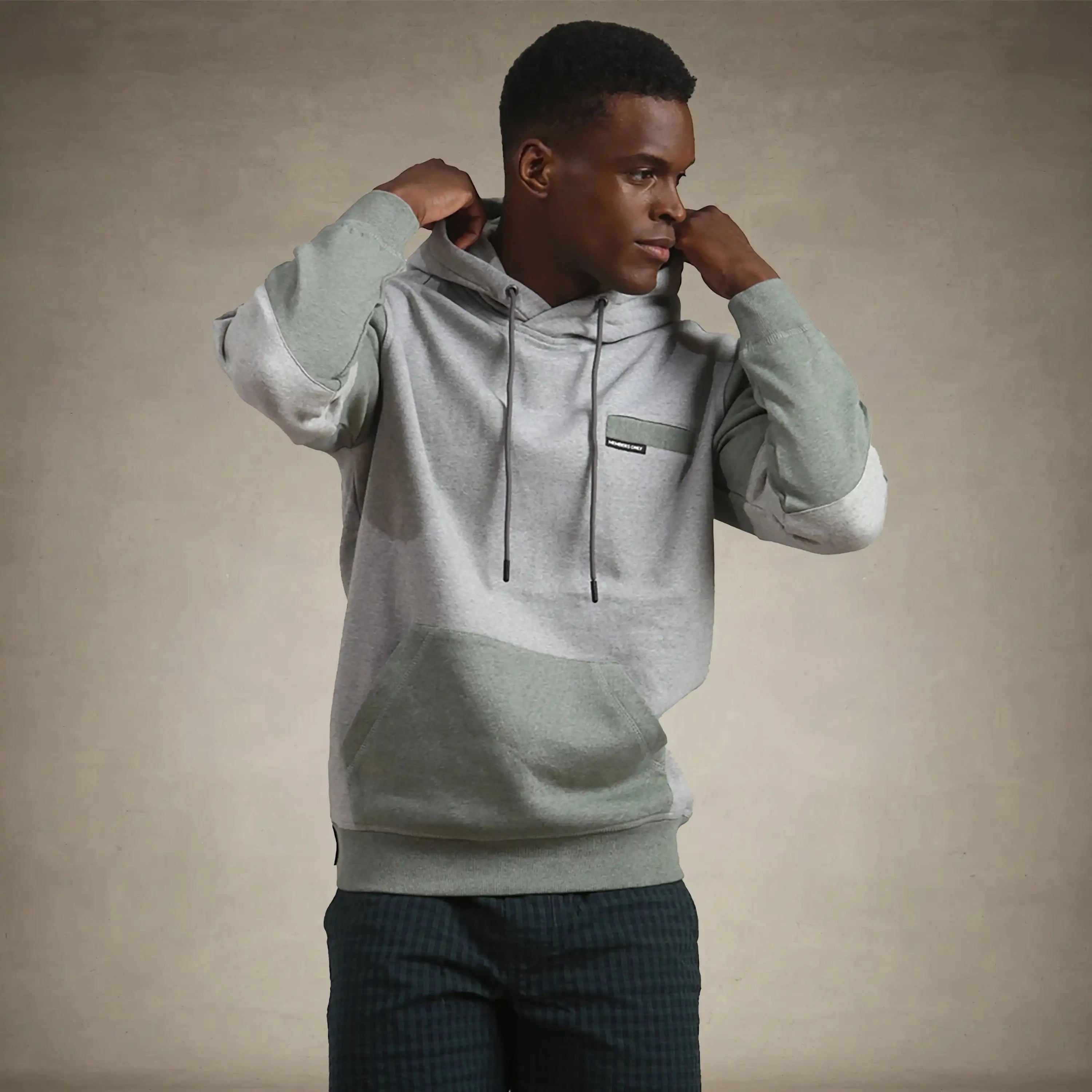 Men's Drew Colorblock Hooded Sweatshirt Men's hoodies & sweatshirts Members Only® ASH Small