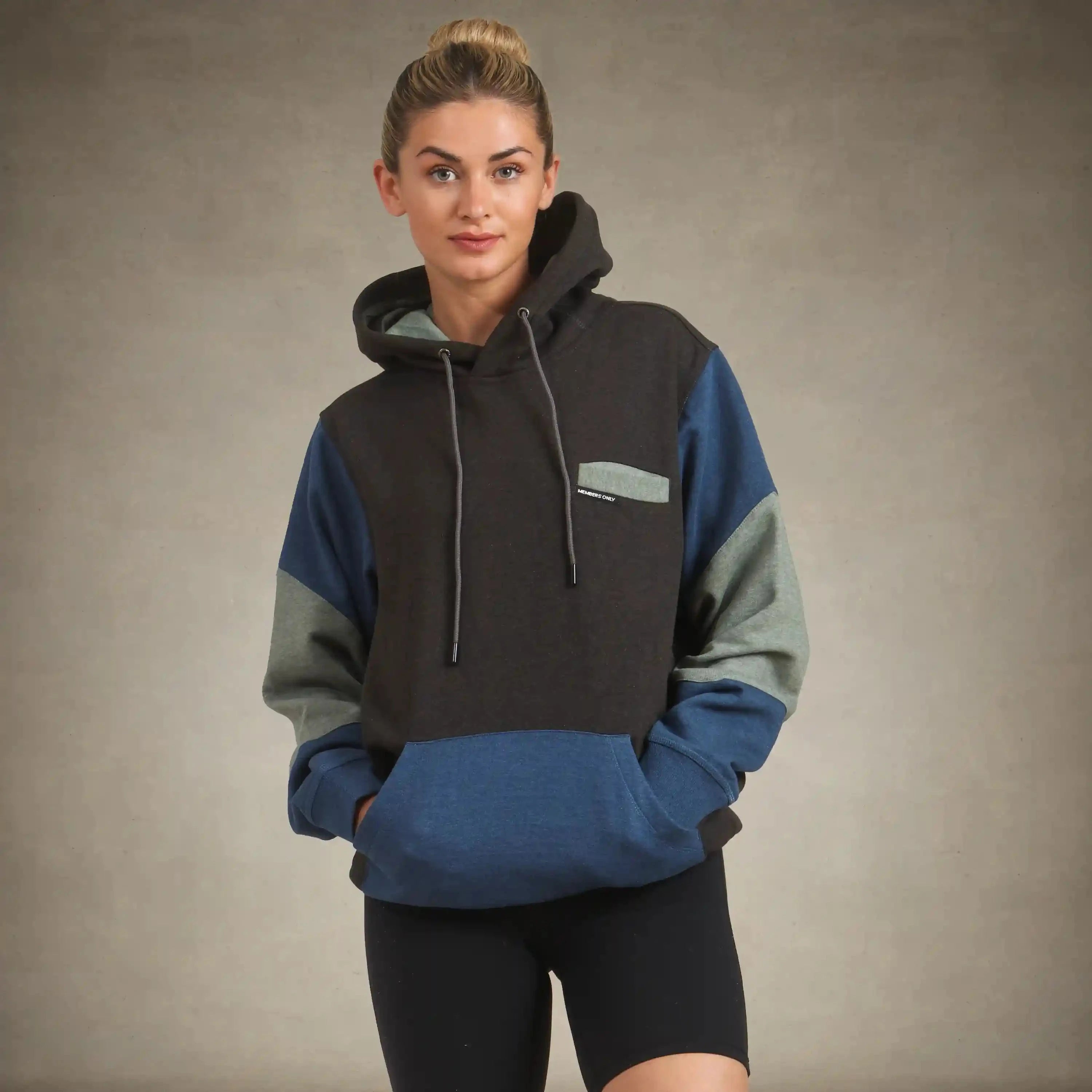 Women's Drew Colorblock Oversized Hooded Sweatshirt Women's hoodies & sweatshirts Members Only® Charcoal Small