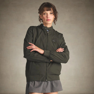 Women's Classic Iconic Racer Jacket (Slim Fit) Women's Iconic Jacket Members Only® Dark Green X-Small