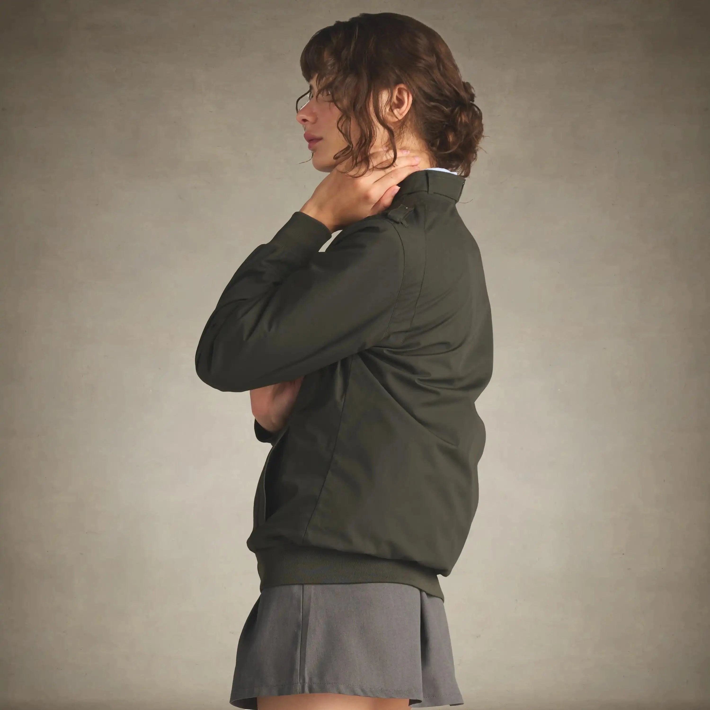 80s fashion women members only jacket dark green