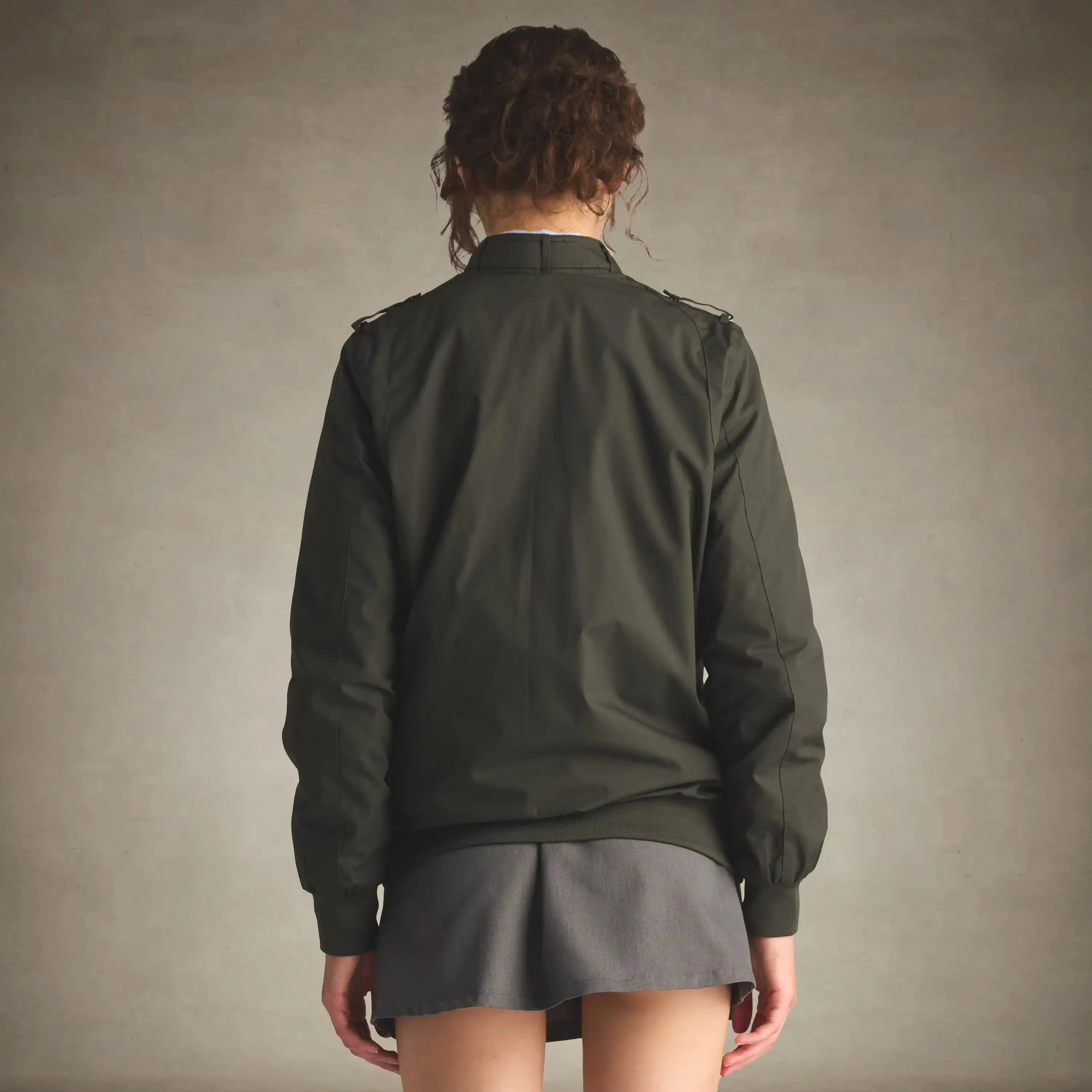 80s fashion women members only jacket dark green