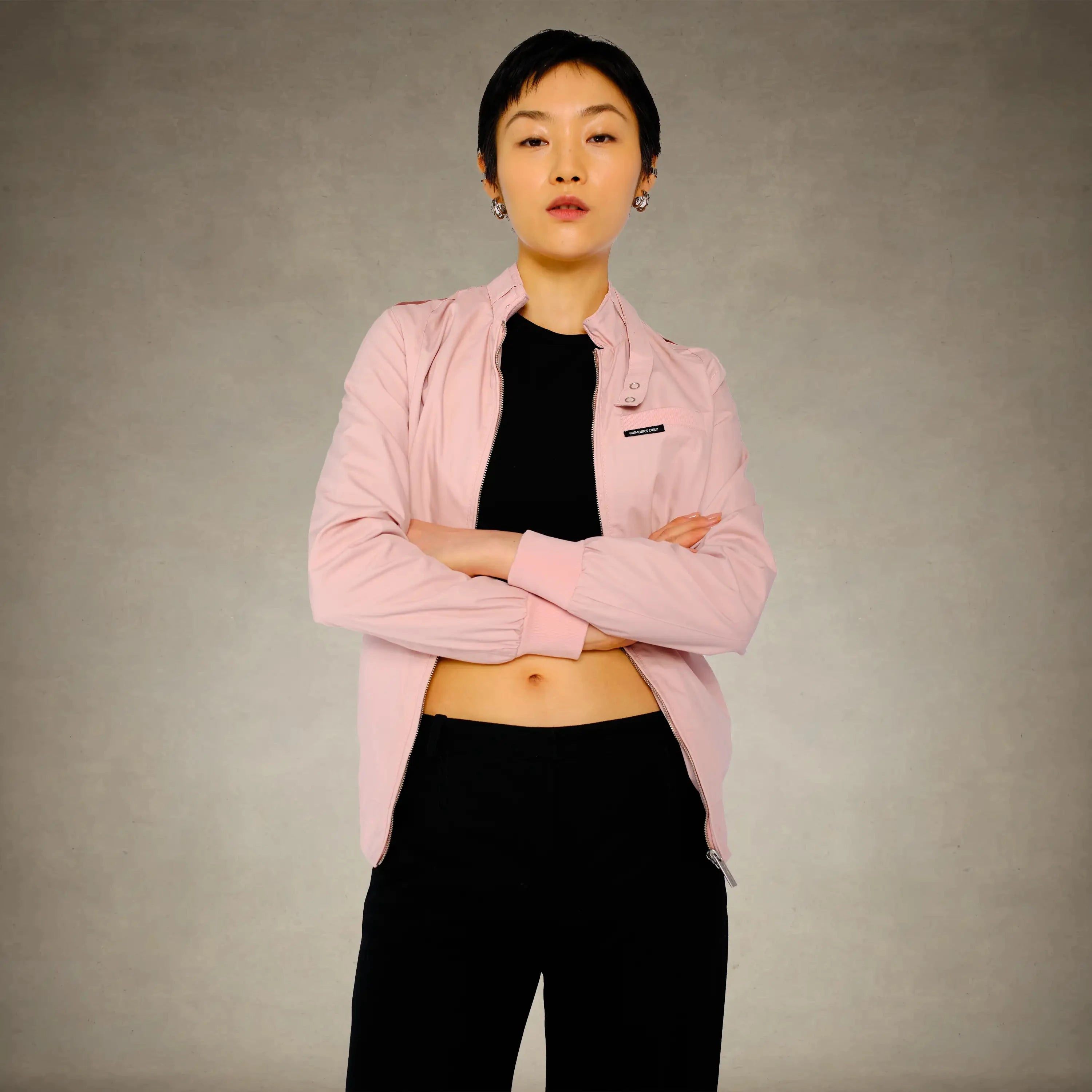 Women's Classic Iconic Racer Jacket (Slim Fit) Women's Iconic Jacket Members Only® Light Pink X-Small