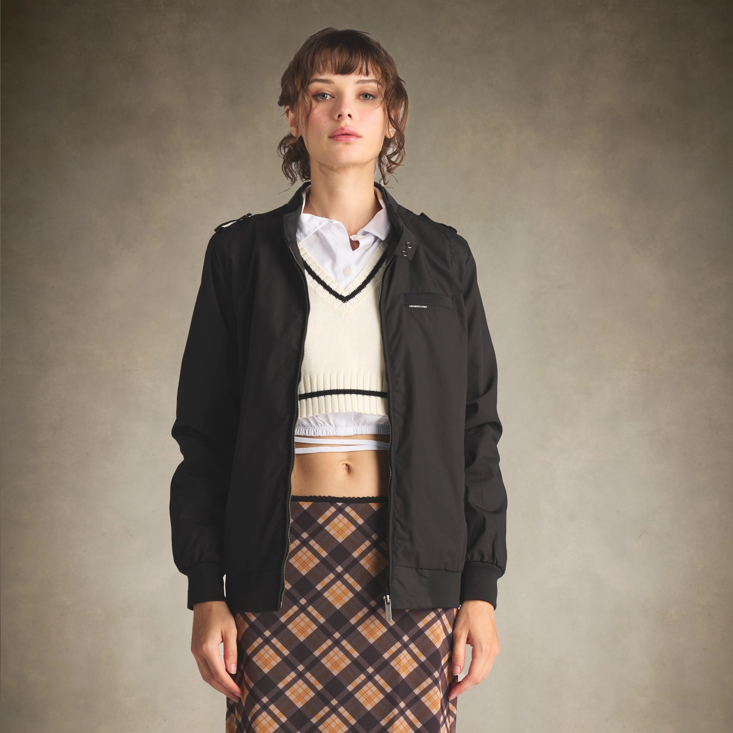 women's members only black fall jacket