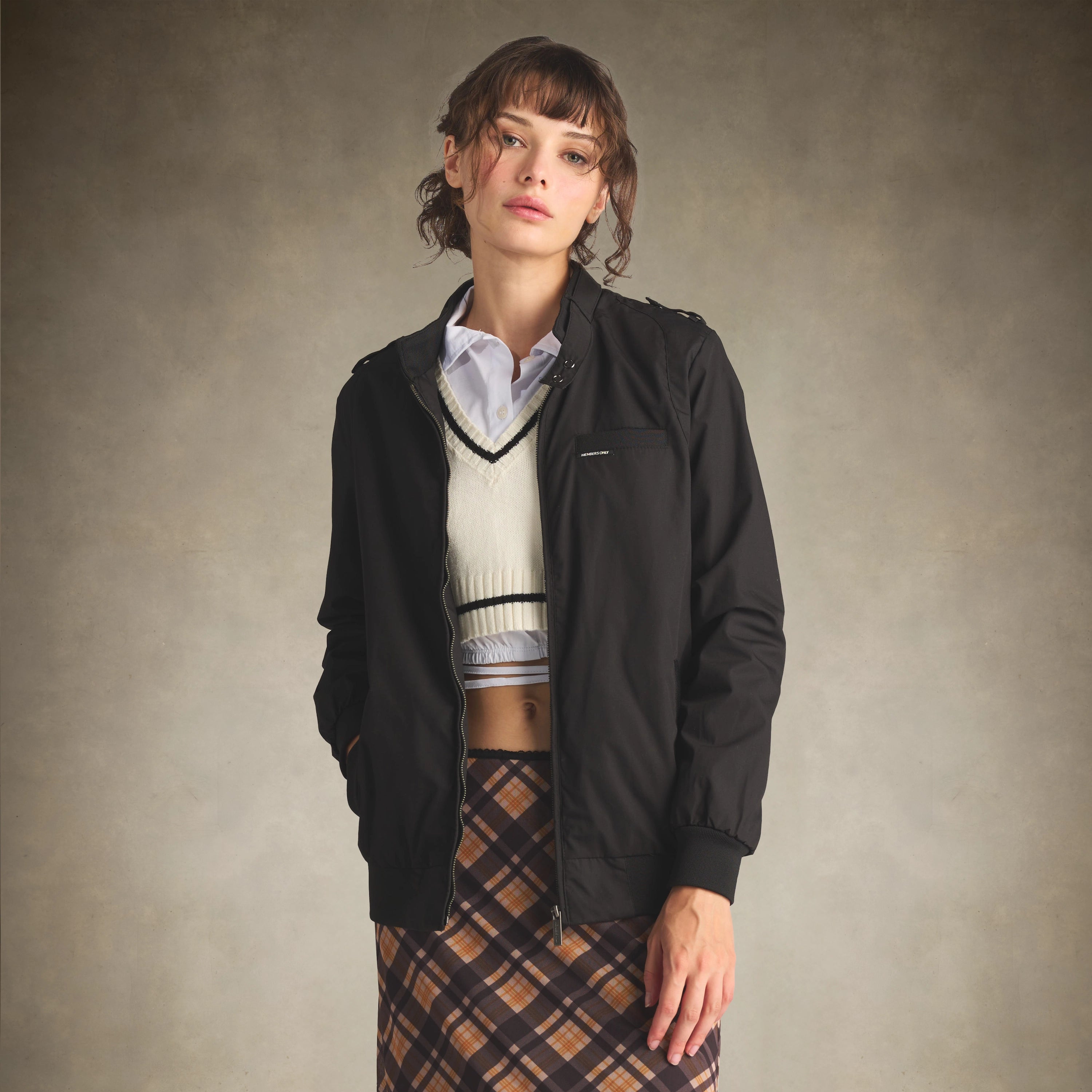 80's fashion black oversized jacket for women