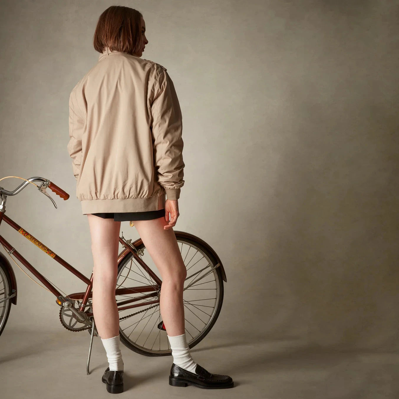 members only 90s fashion spring jacket women khaki small