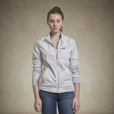 Women's Classic Iconic Racer Jacket (Slim Fit) Women's Iconic Jacket Members Only® Light Grey X-Small