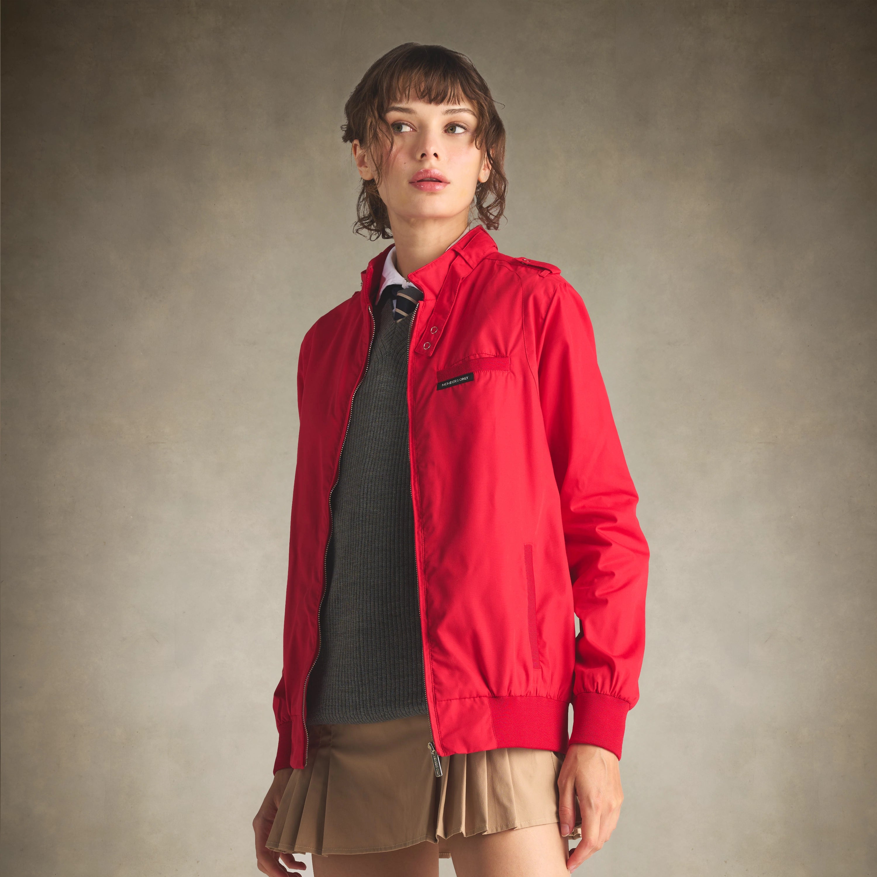 women's members only spring jacket red