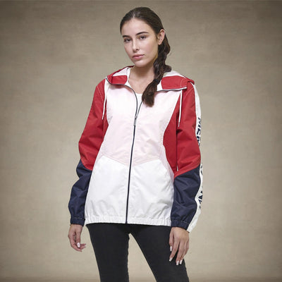 Women's Color Block Poly Taslon Zip Front Jacket - FINAL SALE Womens Jacket Members Only® Pink X-Small