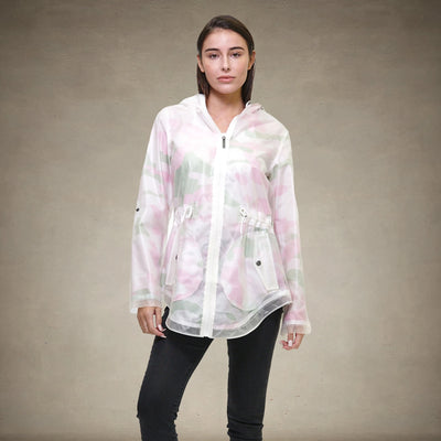 Women's Translucent Long Jacket - FINAL SALE Womens Jacket Members Only® Pink Camo X-Small