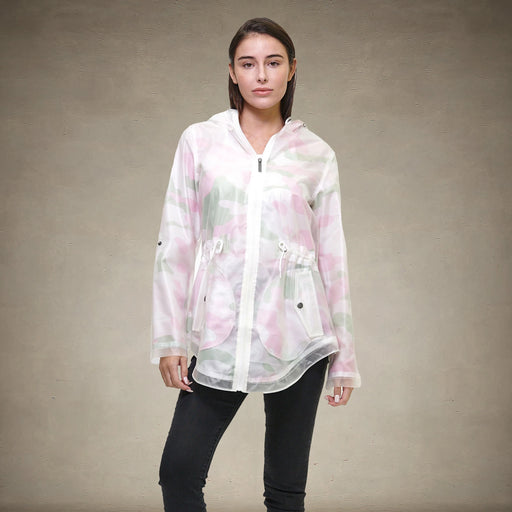 Women's Translucent Long Jacket - FINAL SALE Womens Jacket Members Only® Pink Camo X-Small