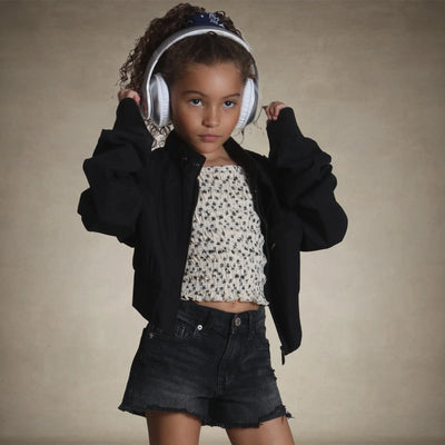 members only girls racer jackets black 7-8