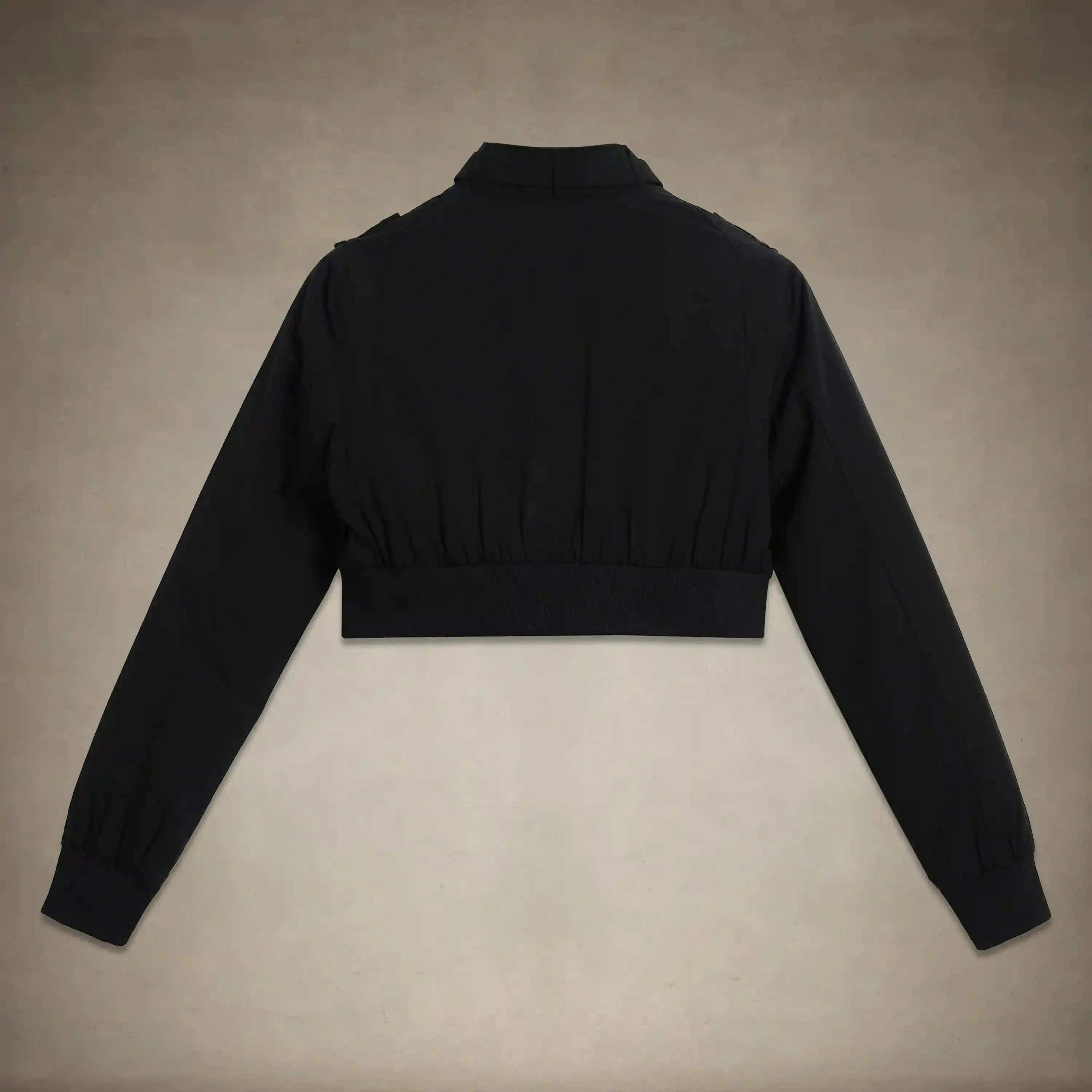 members only women's cropped racer jacket small black